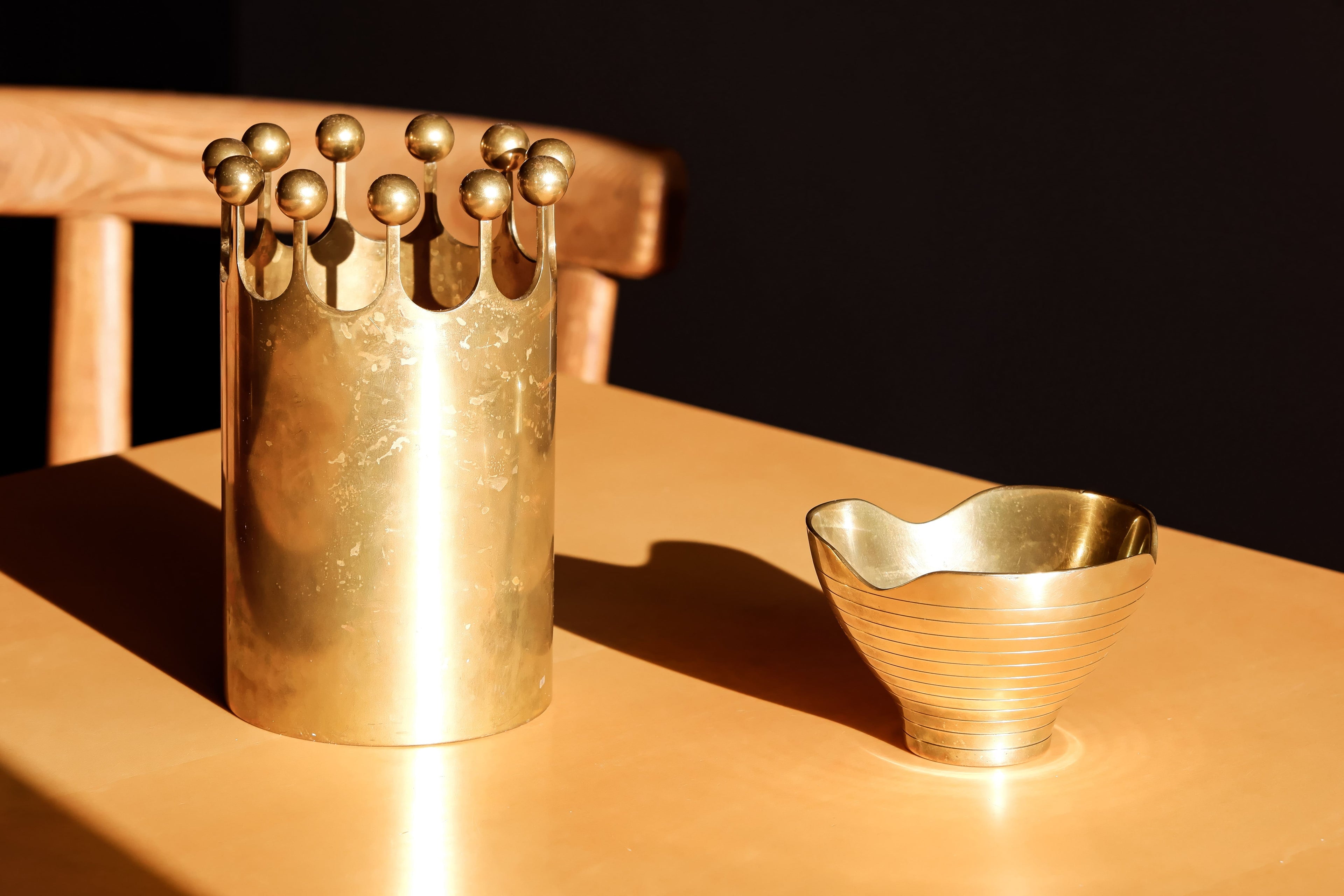 Paavo Tynell brass bowl made by TAITO, 1940.