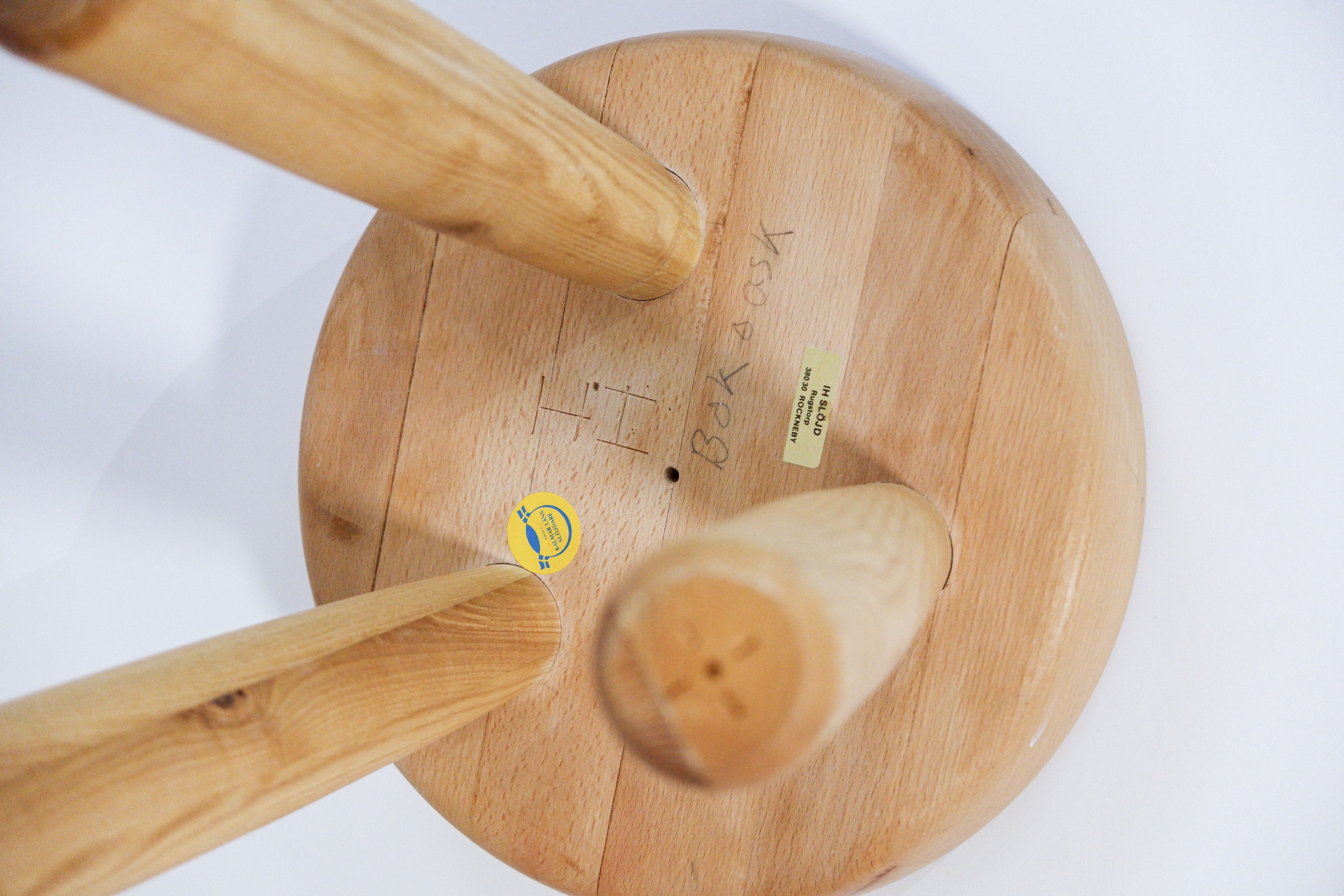 Igvar Hildingsson original stool in mix wood Beech & Ash wood.