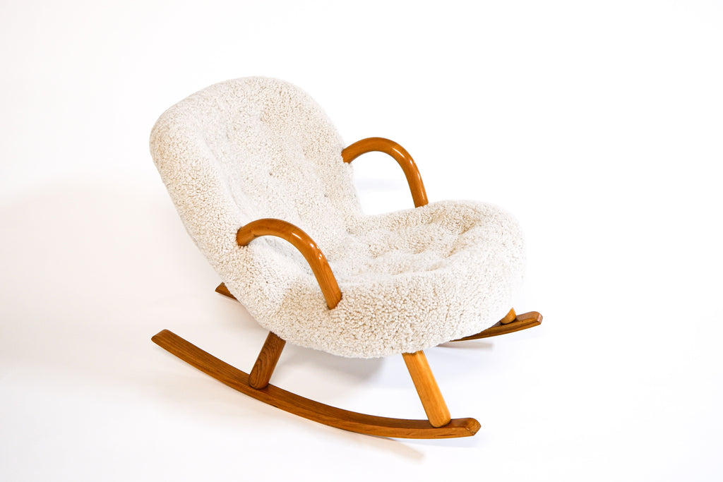 Vintage "Clam” rocking chair attributed to Arnold Madsen for Madsen & Schubell, Denmark 1944