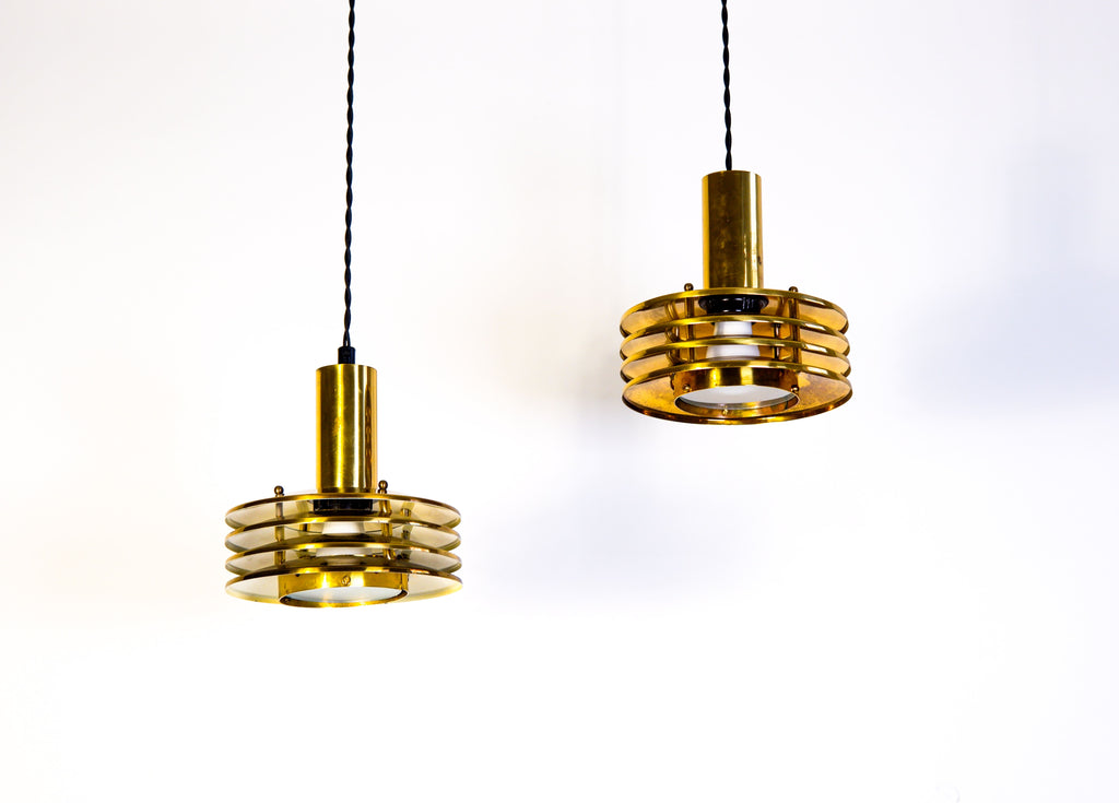 Kai Ruokonen attrib. pair of ceiling lamp finland circa 1970.