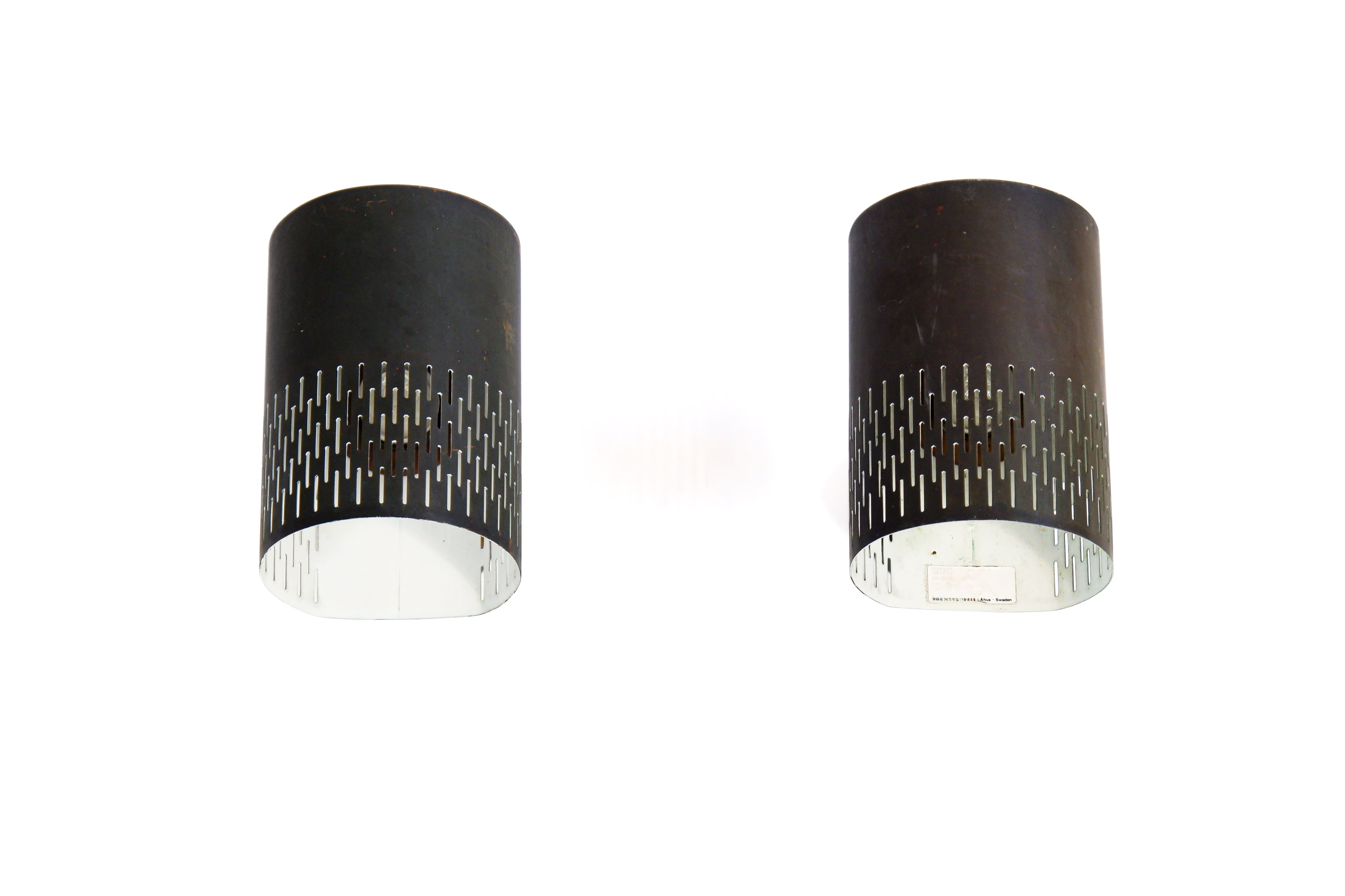 Hans Bergström pair of Copper wall lamps for Ateljé Lyktan circa 1960.