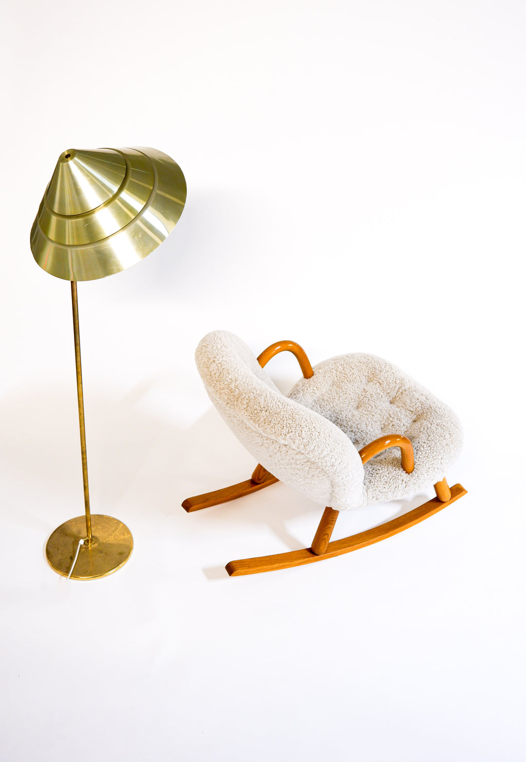 Vintage "Clam” rocking chair attributed to Arnold Madsen for Madsen & Schubell, Denmark 1944