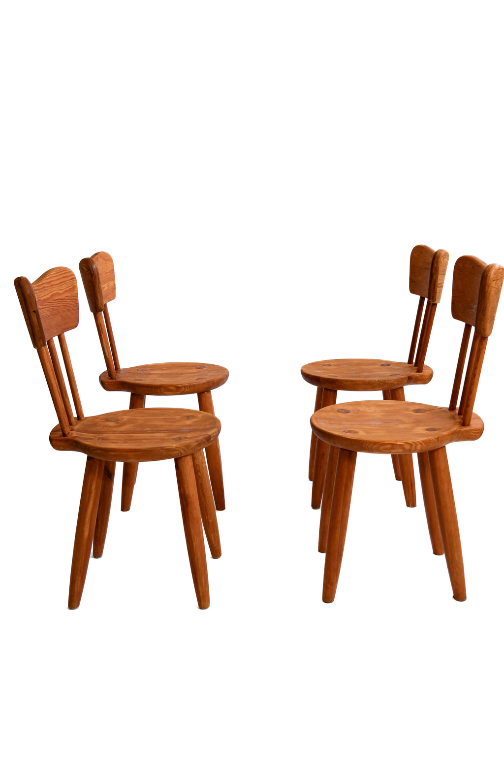 Torsten Claesson set of 4 chairs, Steneby Hemslöjd.