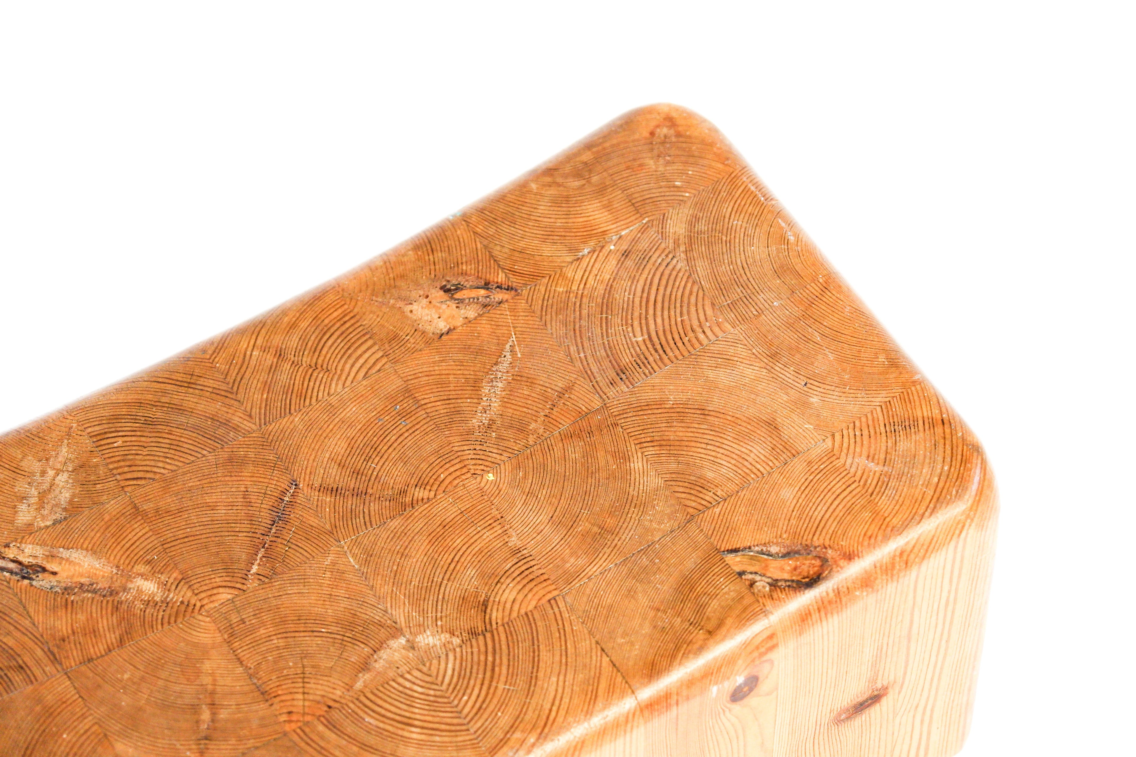 Swedish modern stool in solide pin, circa 1950.