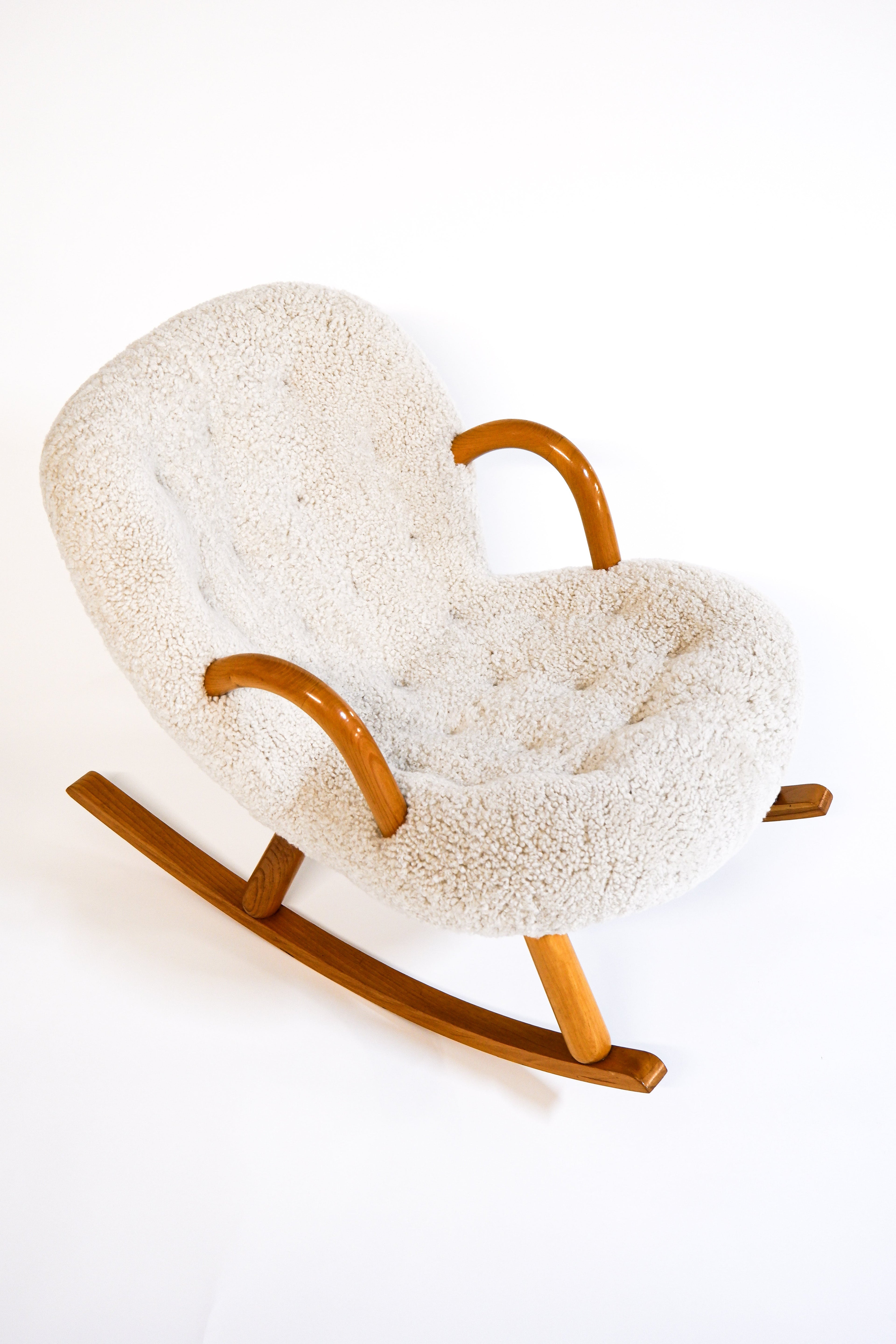 Vintage "Clam” rocking chair attributed to Arnold Madsen for Madsen & Schubell, Denmark 1944