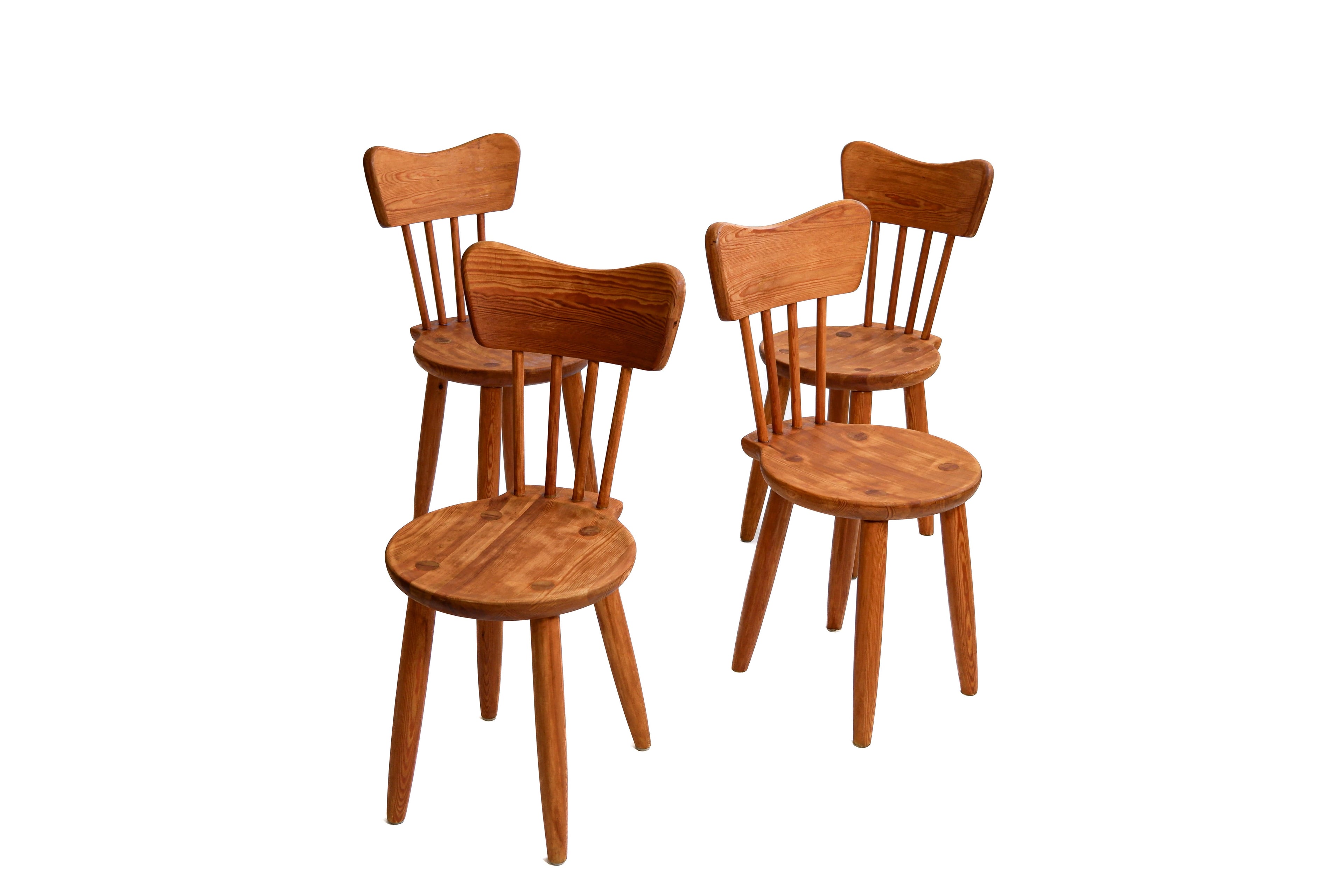 Torsten Claesson set of 4 chairs, Steneby Hemslöjd.