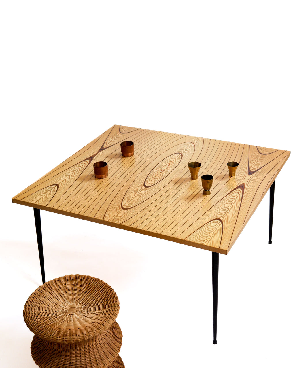 Tapio Wirkkala Rhythmic Coffee Table with metal legs, Asko 1950s.
