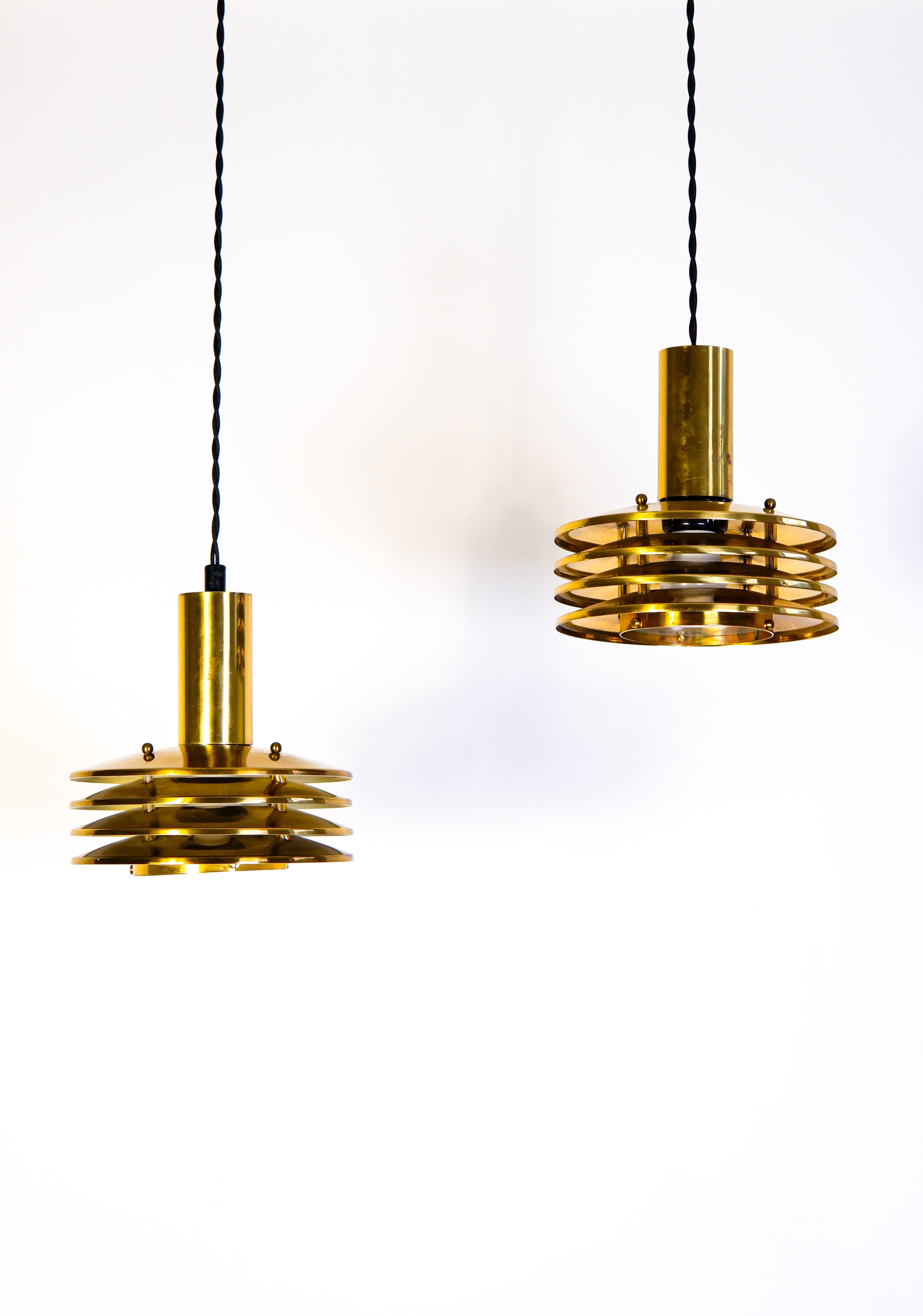 Kai Ruokonen attrib. pair of ceiling lamp finland circa 1970.