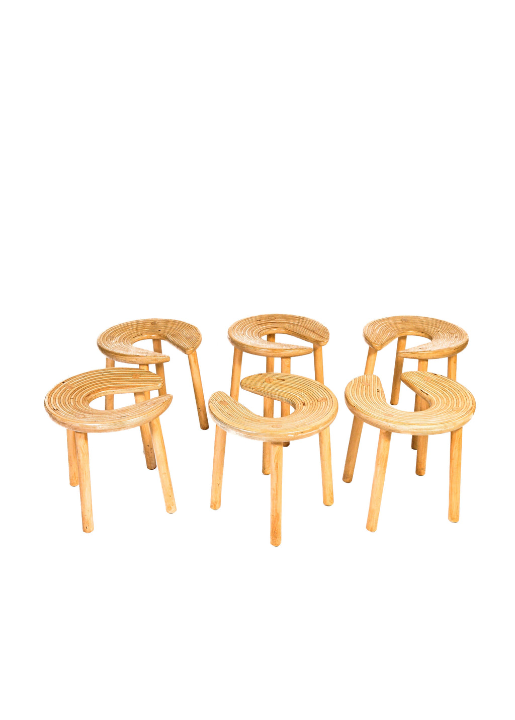 Antti Nurmesniemi, set of Six Sauna dtools, designed for the Palace Hotel, 1970.