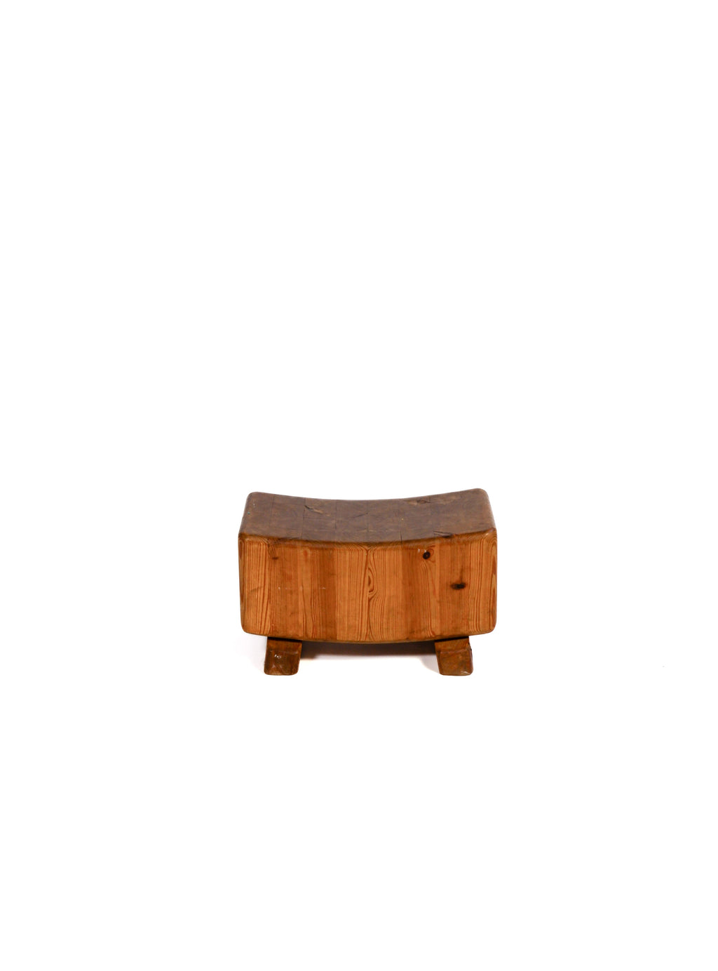 Swedish modern stool in solide pin, circa 1950.