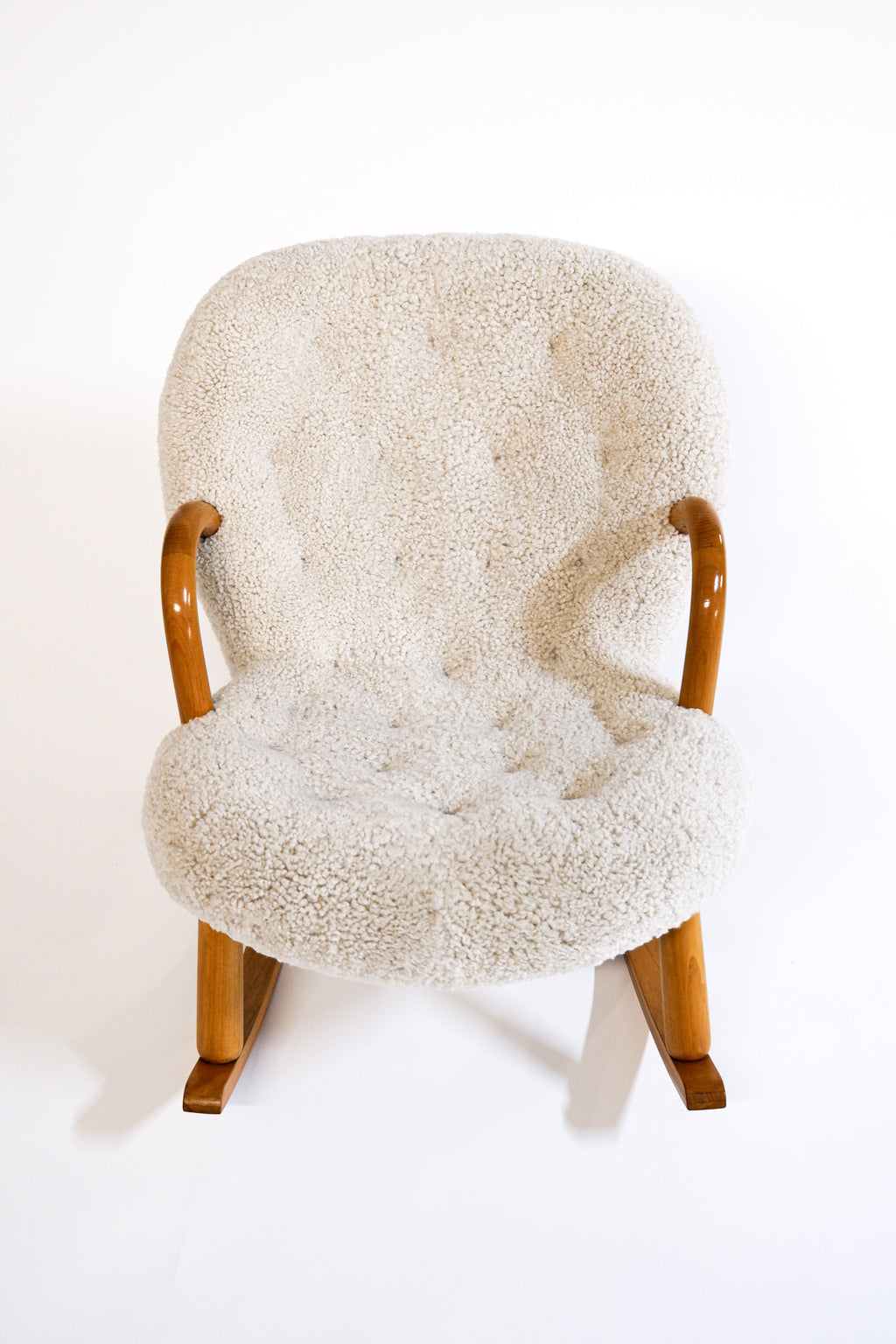 Vintage "Clam” rocking chair attributed to Arnold Madsen for Madsen & Schubell, Denmark 1944