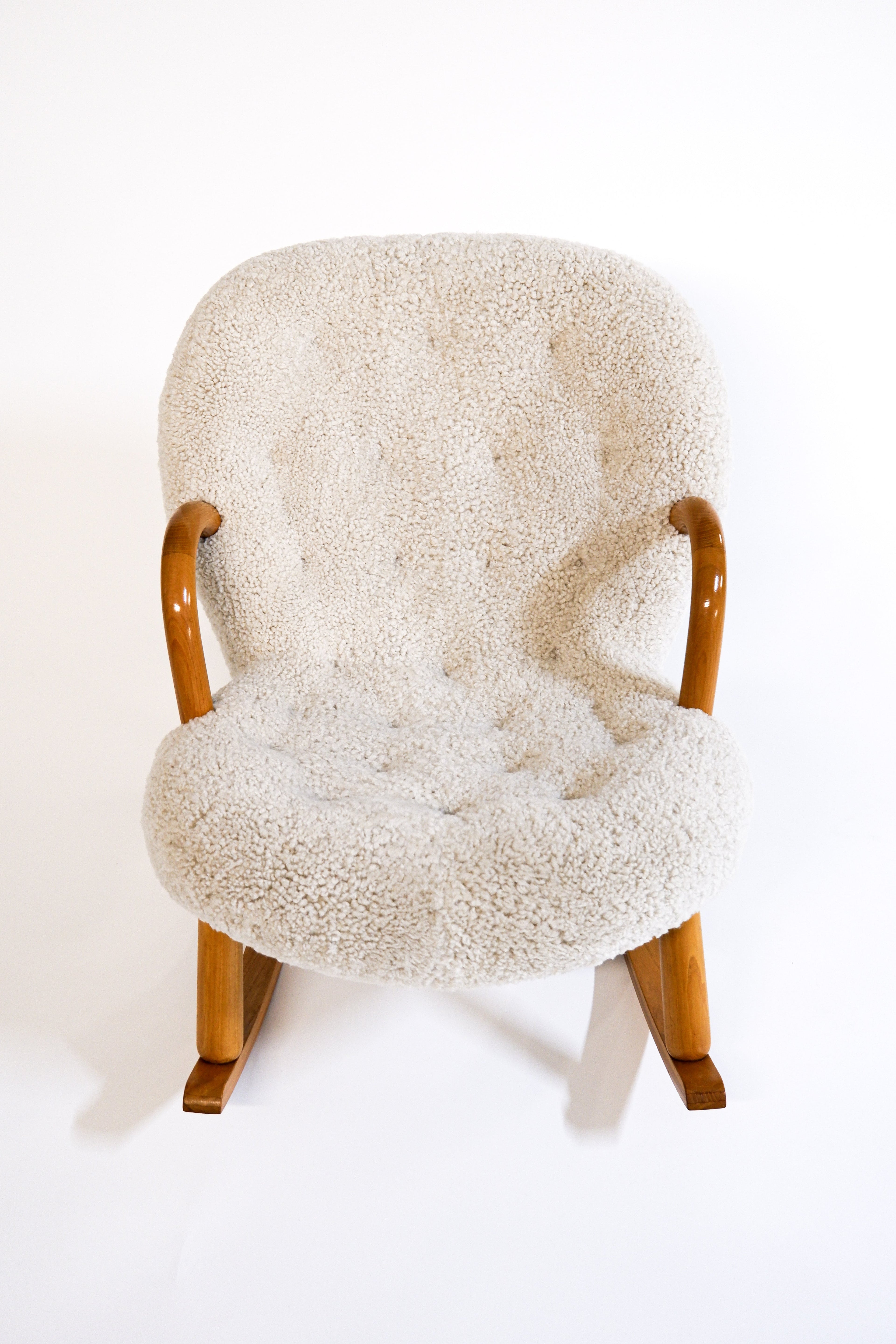 Vintage "Clam” rocking chair attributed to Arnold Madsen for Madsen & Schubell, Denmark 1944