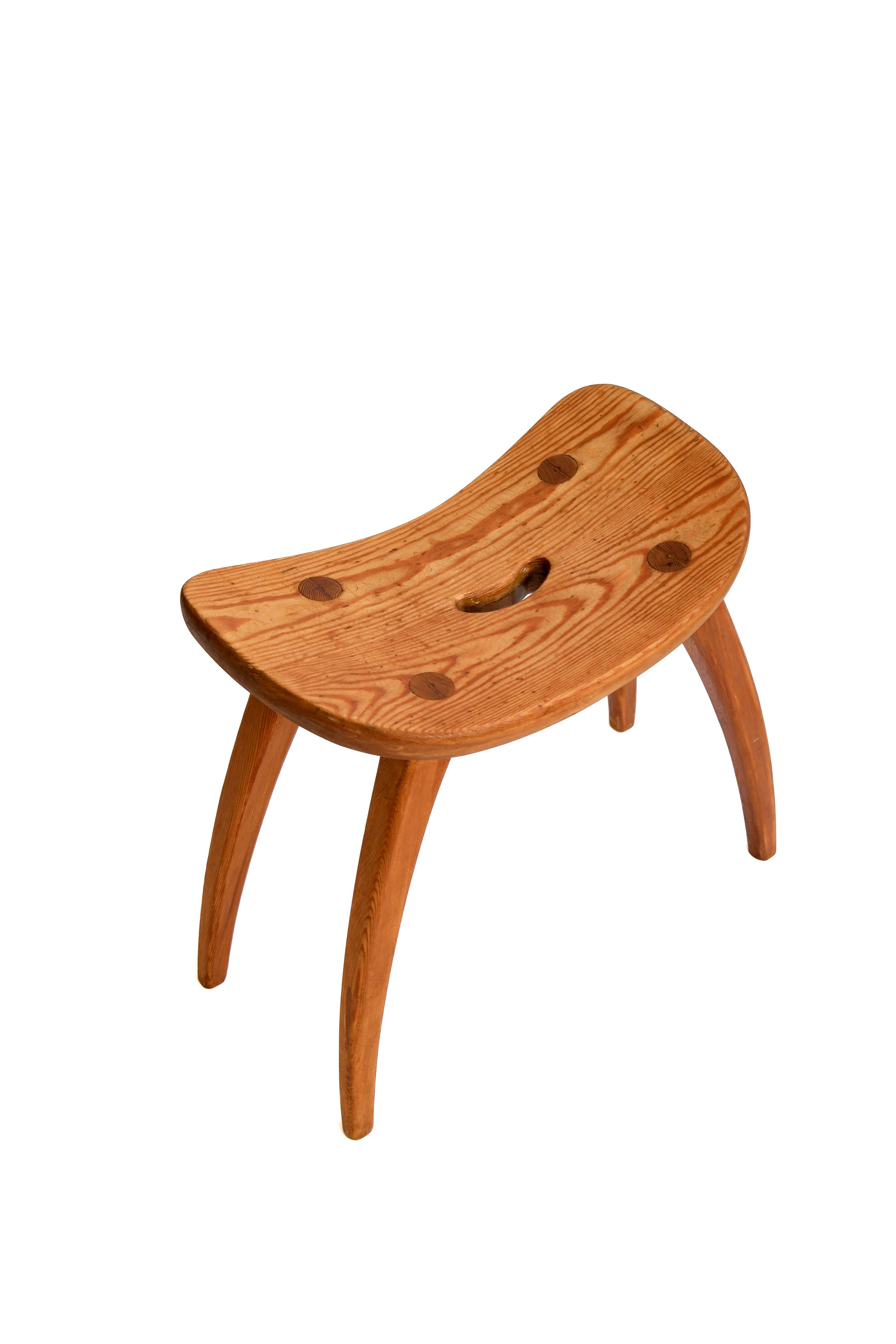 Torsten Claesson stool in pine. Sweden circa 1950