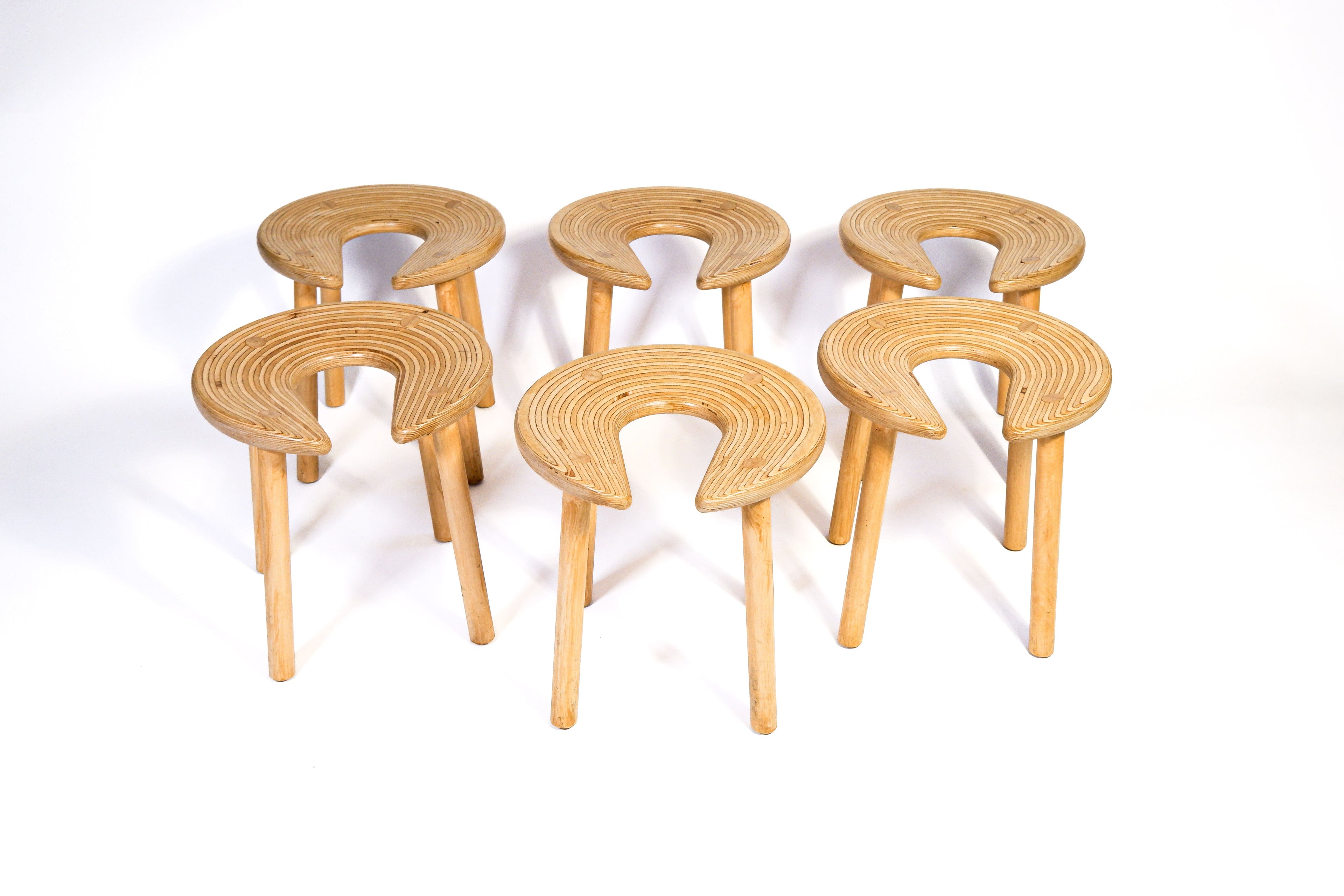 Antti Nurmesniemi, set of Six Sauna dtools, designed for the Palace Hotel, 1970.