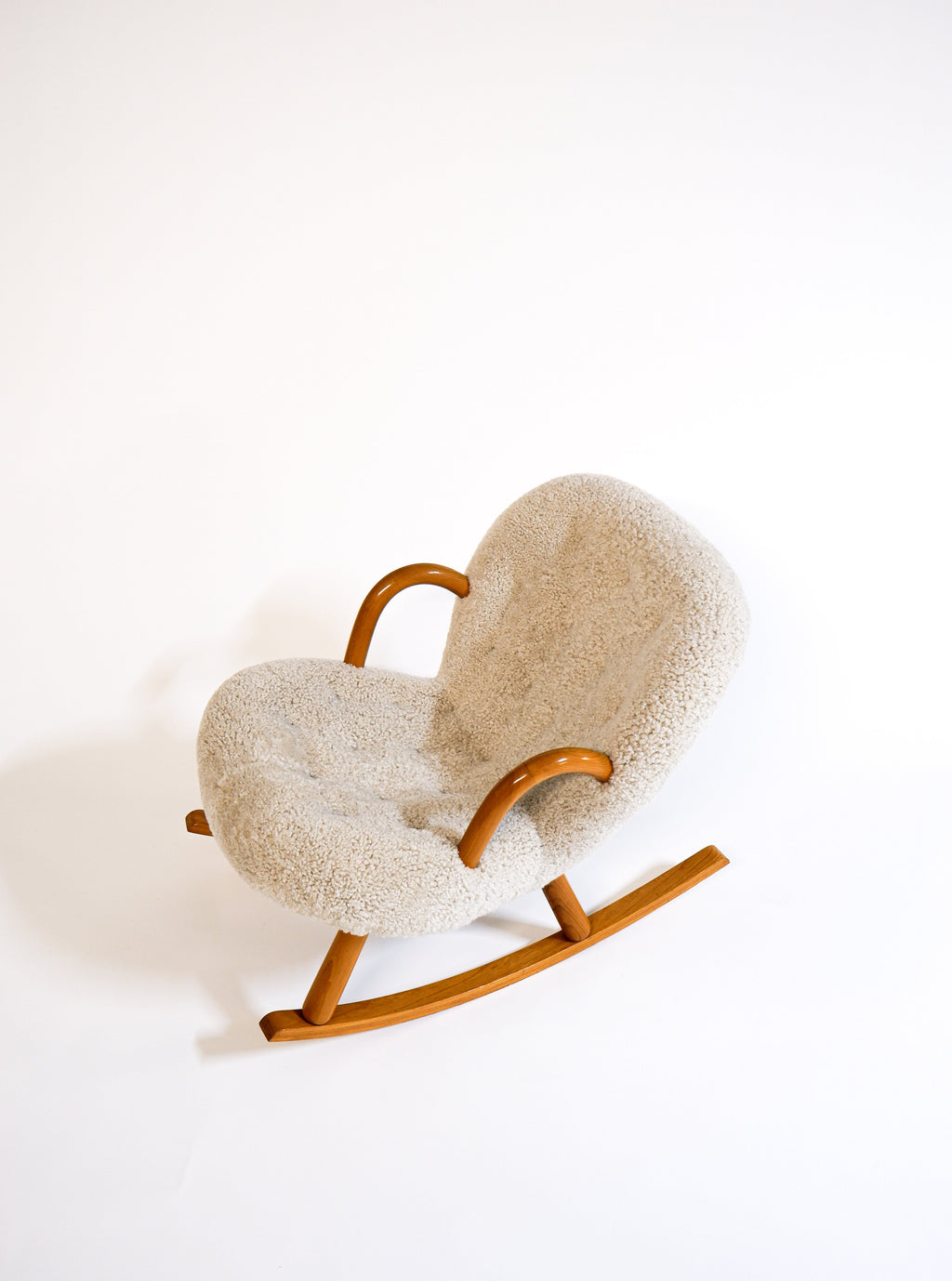 Vintage "Clam” rocking chair attributed to Arnold Madsen for Madsen & Schubell, Denmark 1944