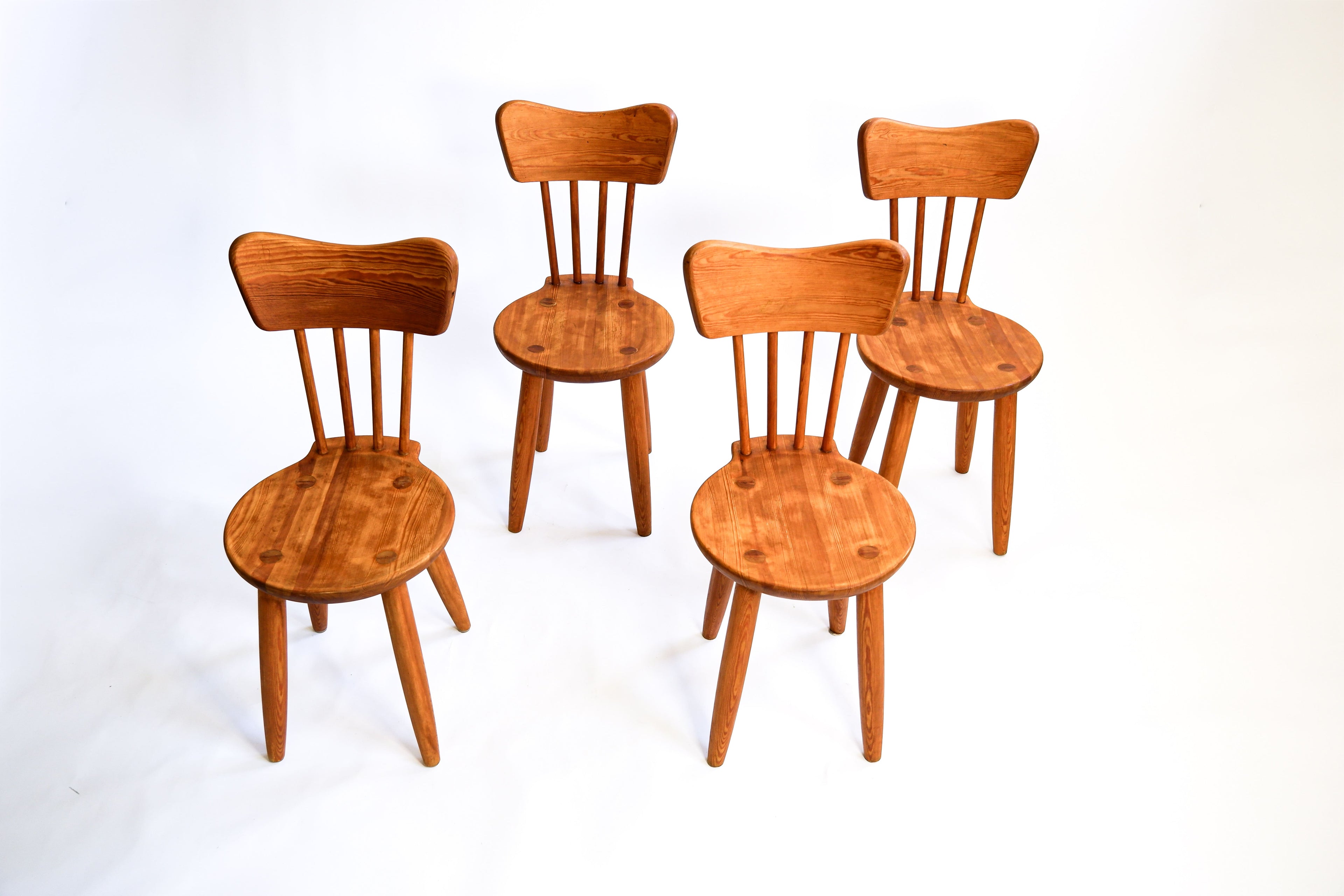 Torsten Claesson set of 4 chairs, Steneby Hemslöjd.