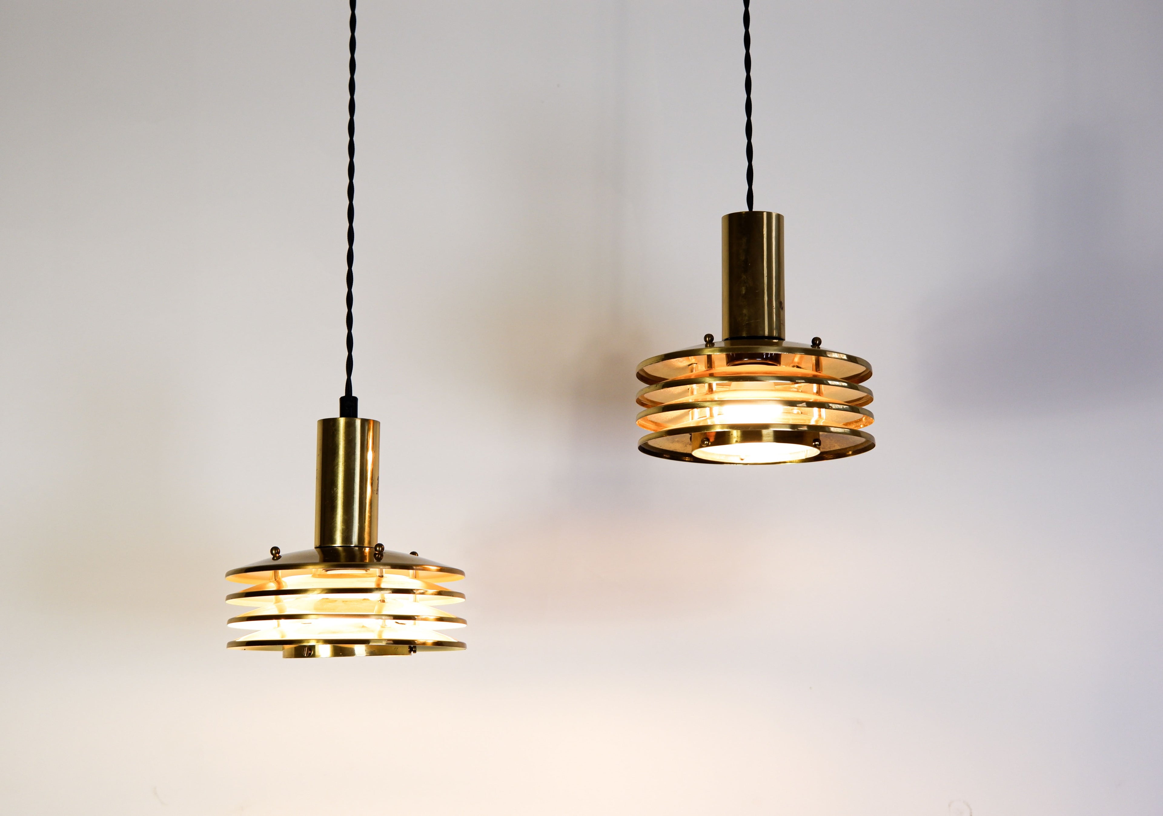 Kai Ruokonen attrib. pair of ceiling lamp finland circa 1970.