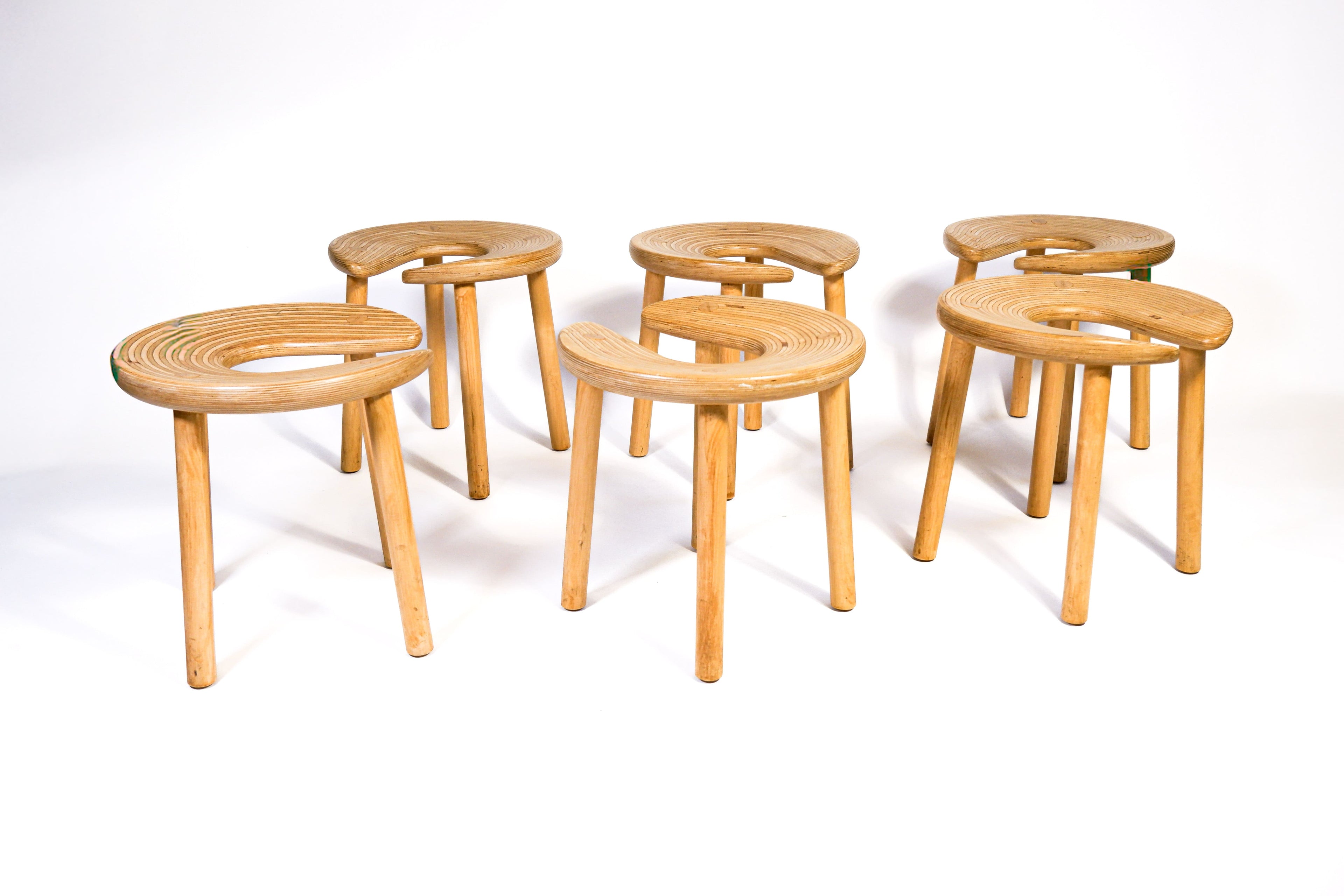 Antti Nurmesniemi, set of Six Sauna dtools, designed for the Palace Hotel, 1970.