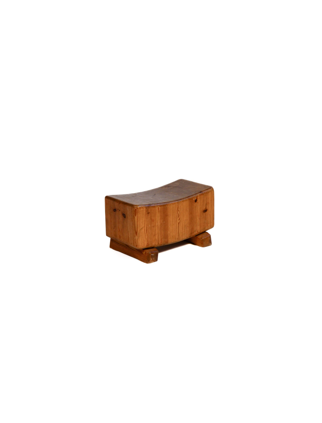 Swedish modern stool in solide pin, circa 1950.