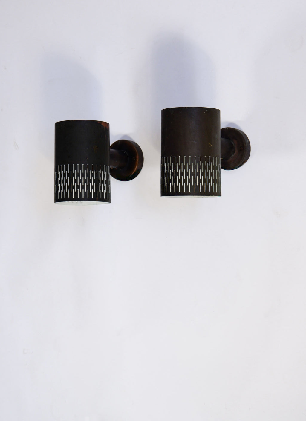 Hans Bergström pair of Copper wall lamps for Ateljé Lyktan circa 1960.