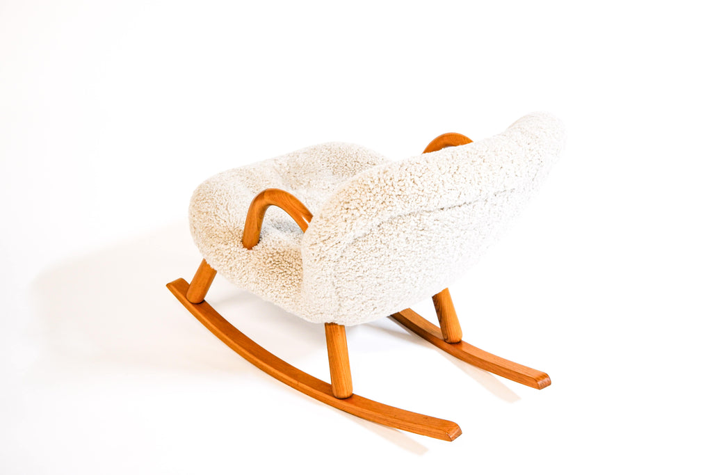 Vintage "Clam” rocking chair attributed to Arnold Madsen for Madsen & Schubell, Denmark 1944