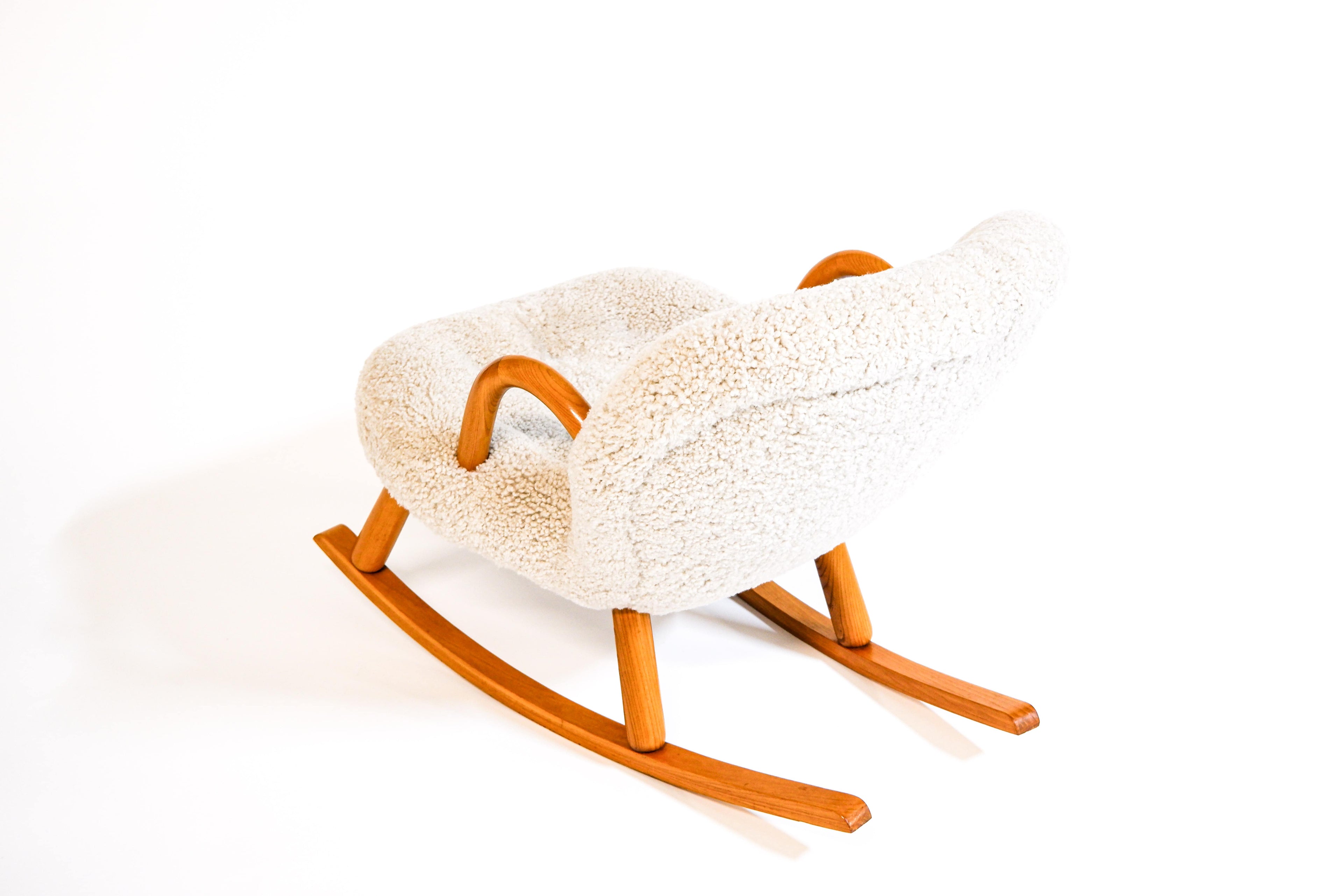Vintage "Clam” rocking chair attributed to Arnold Madsen for Madsen & Schubell, Denmark 1944