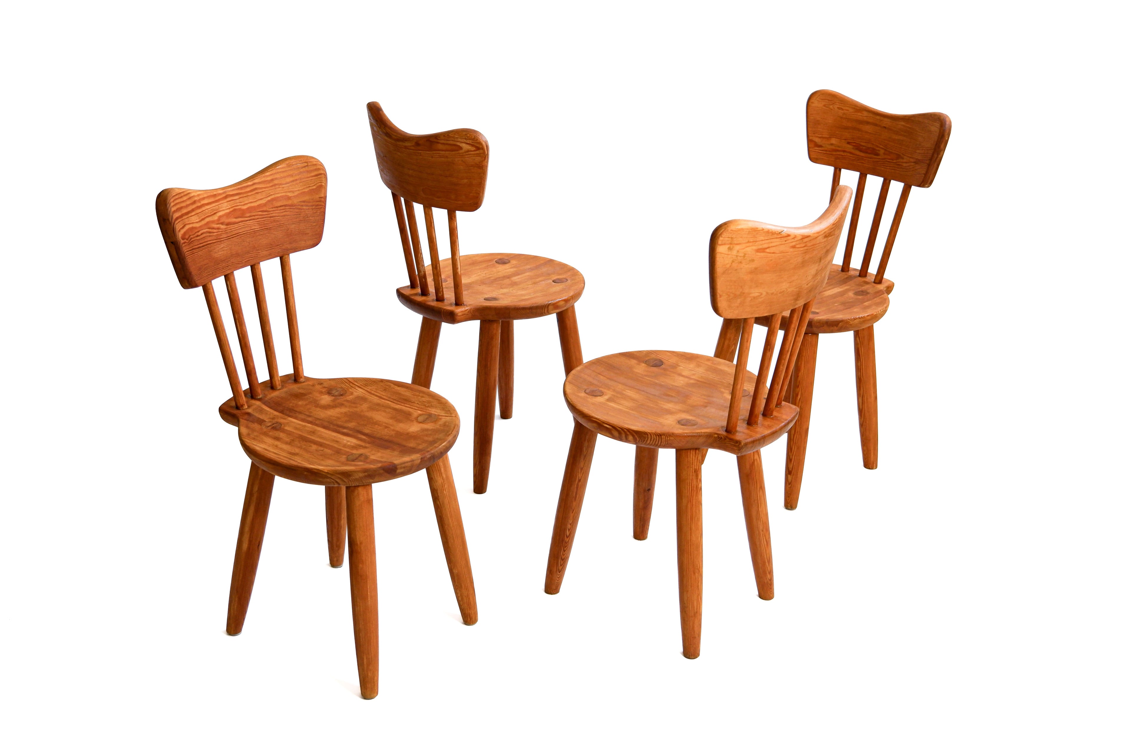 Torsten Claesson set of 4 chairs, Steneby Hemslöjd.
