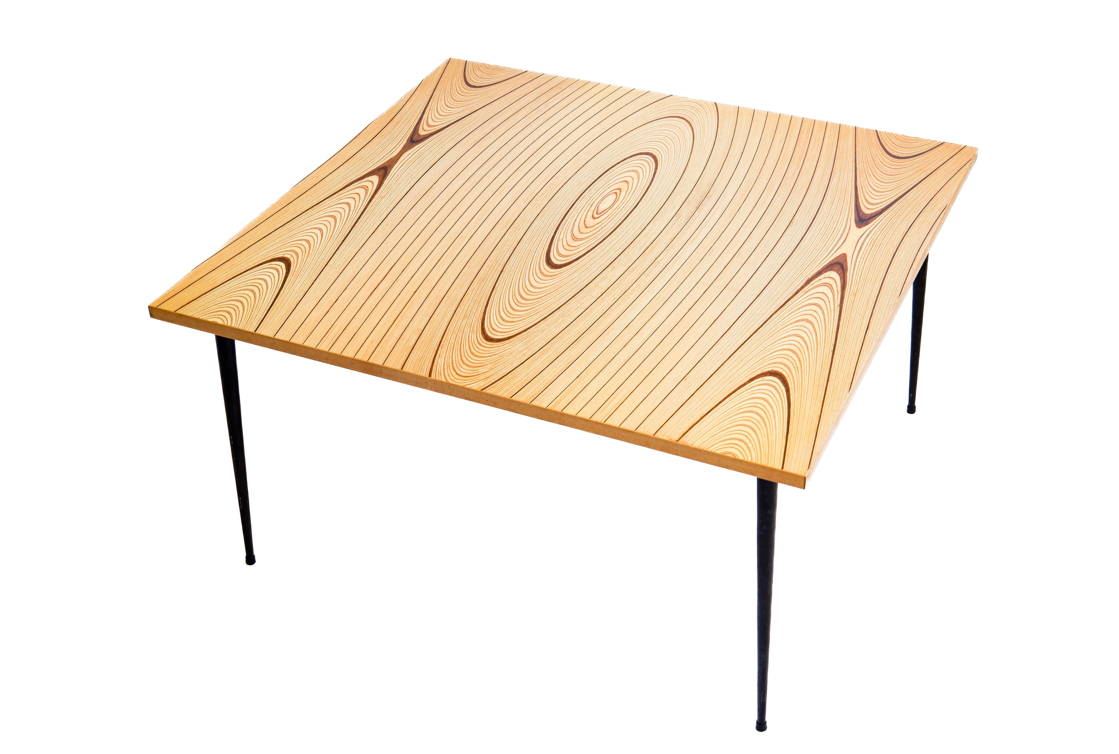 Tapio Wirkkala Rhythmic Coffee Table with metal legs, Asko 1950s.