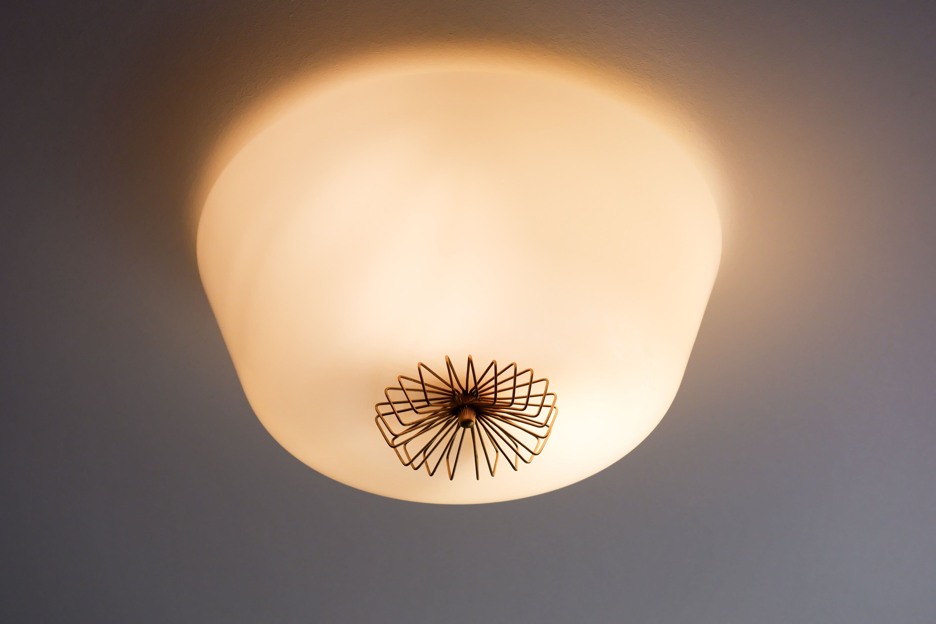 Paavo Tynell ceiling lamp, Opal and Glass for TAITO.