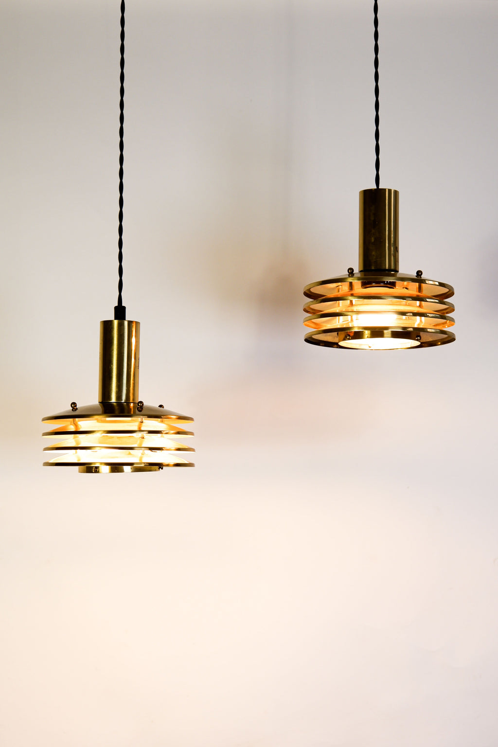 Kai Ruokonen attrib. pair of ceiling lamp finland circa 1970.