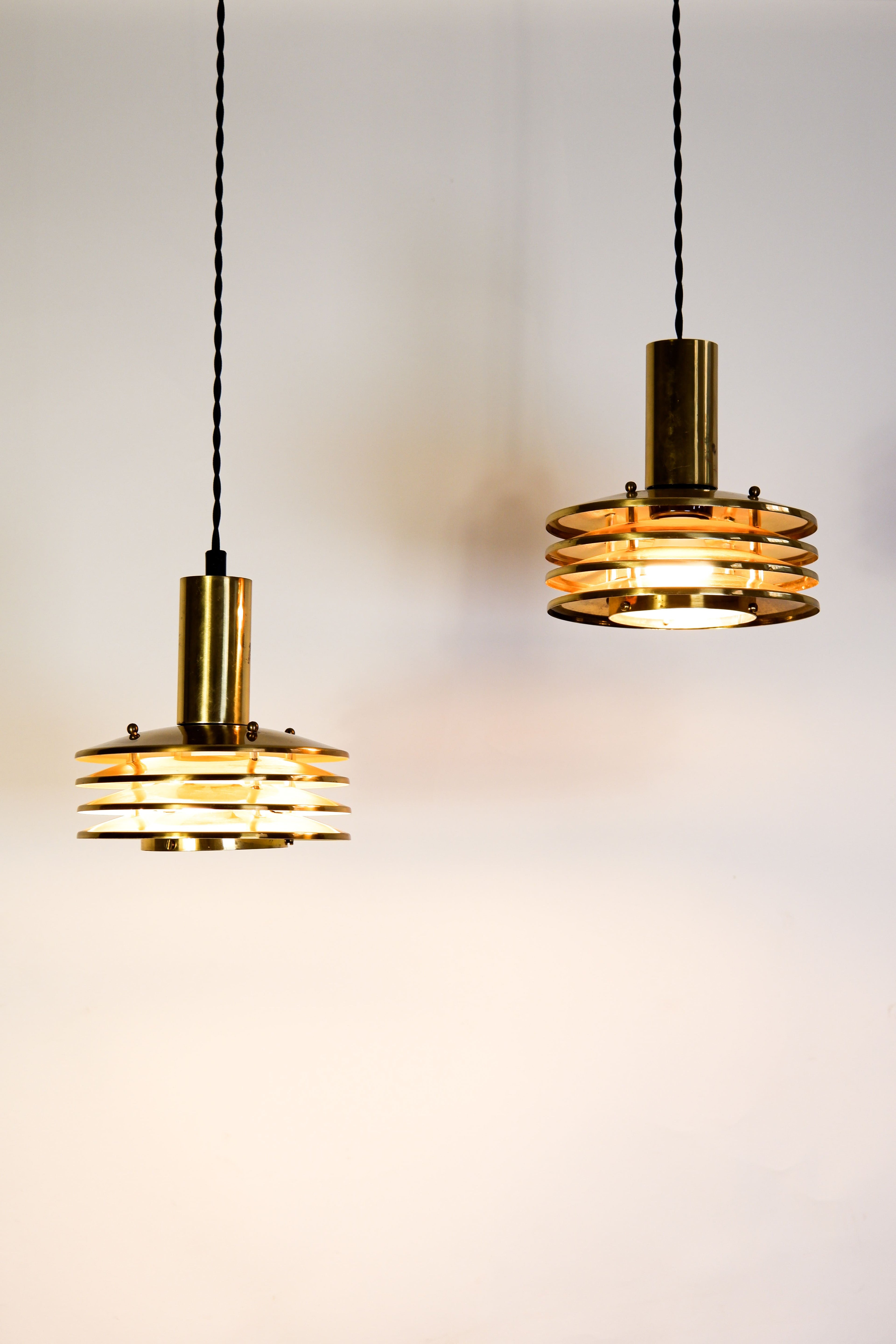 Kai Ruokonen attrib. pair of ceiling lamp finland circa 1970.