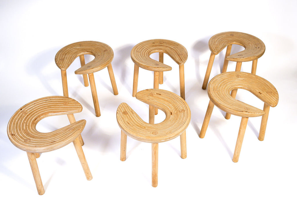 Antti Nurmesniemi, set of Six Sauna dtools, designed for the Palace Hotel, 1970.