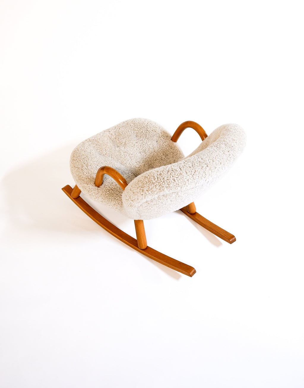 Vintage "Clam” rocking chair attributed to Arnold Madsen for Madsen & Schubell, Denmark 1944