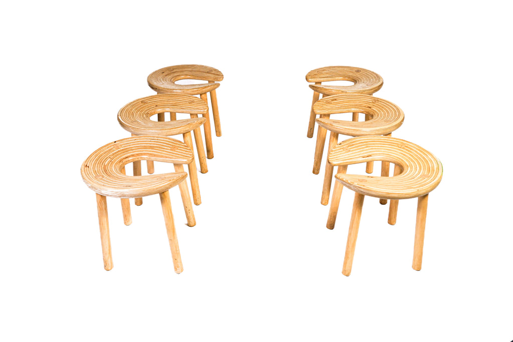 Antti Nurmesniemi, set of Six Sauna dtools, designed for the Palace Hotel, 1970.