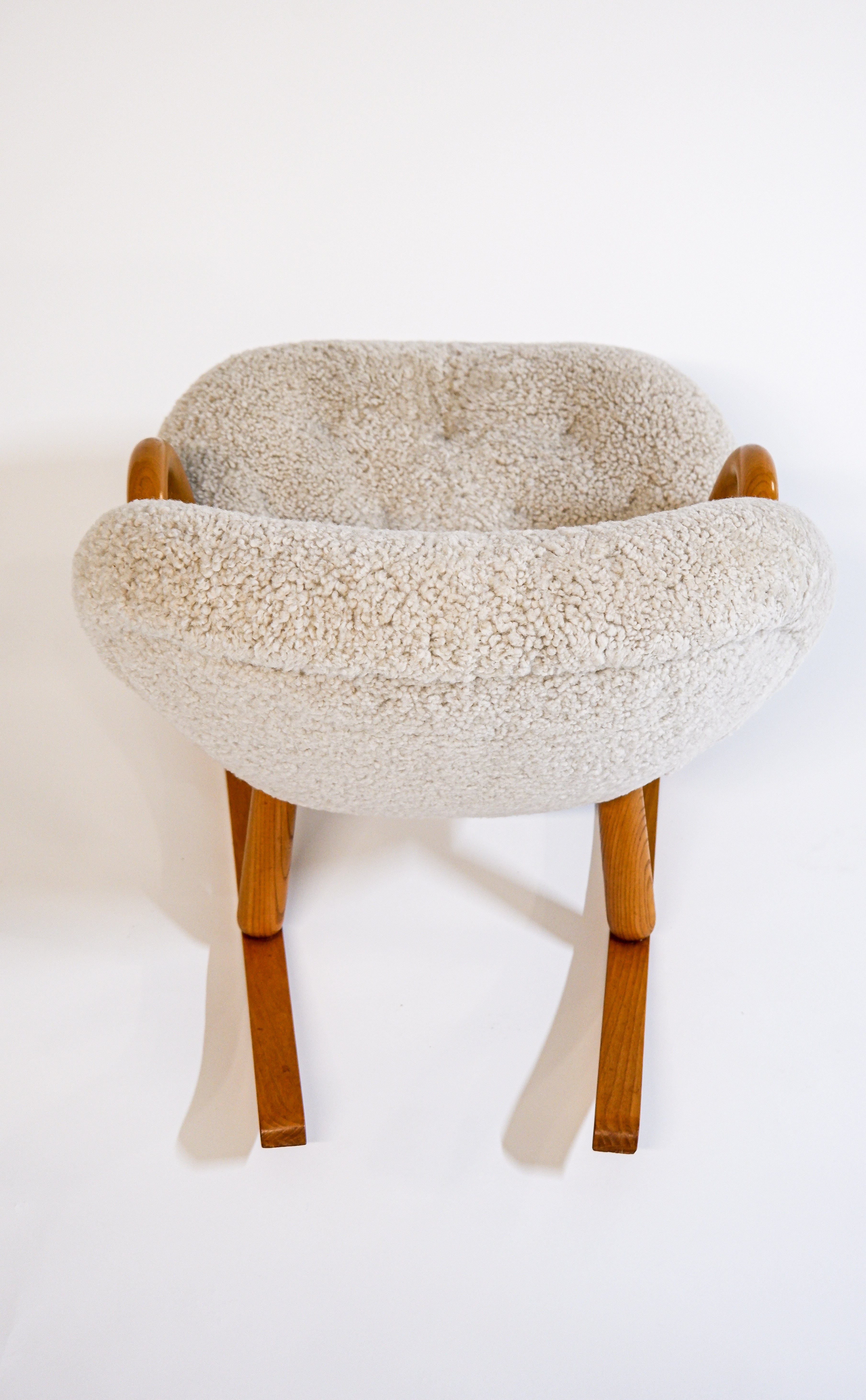Vintage "Clam” rocking chair attributed to Arnold Madsen for Madsen & Schubell, Denmark 1944