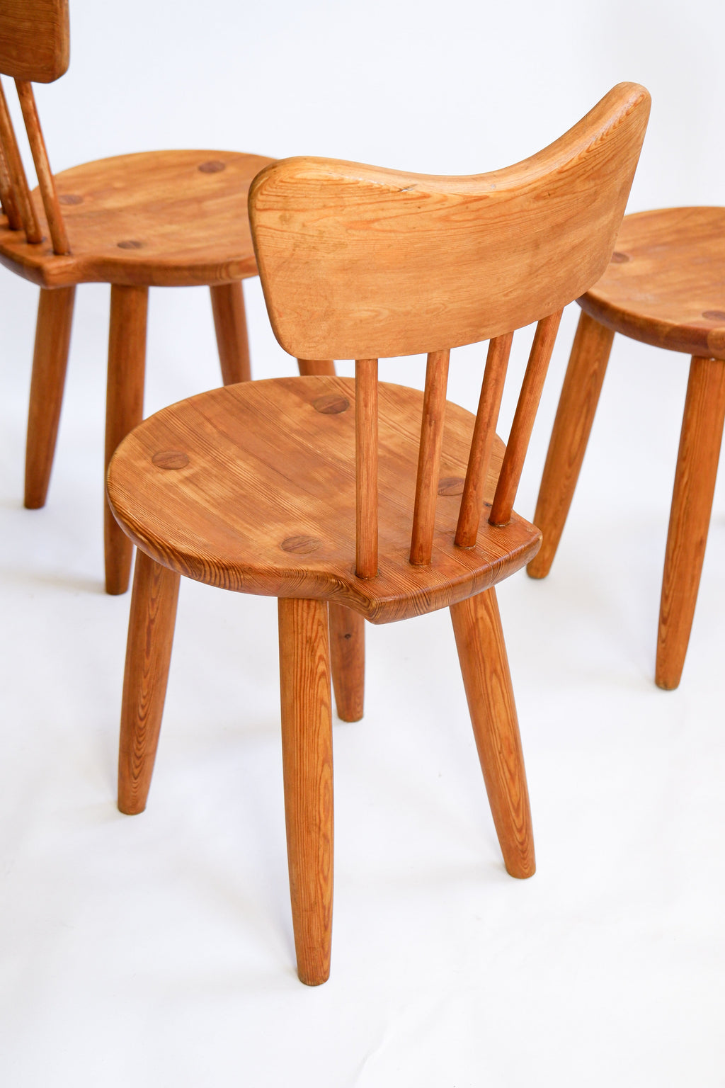 Torsten Claesson set of 4 chairs, Steneby Hemslöjd.
