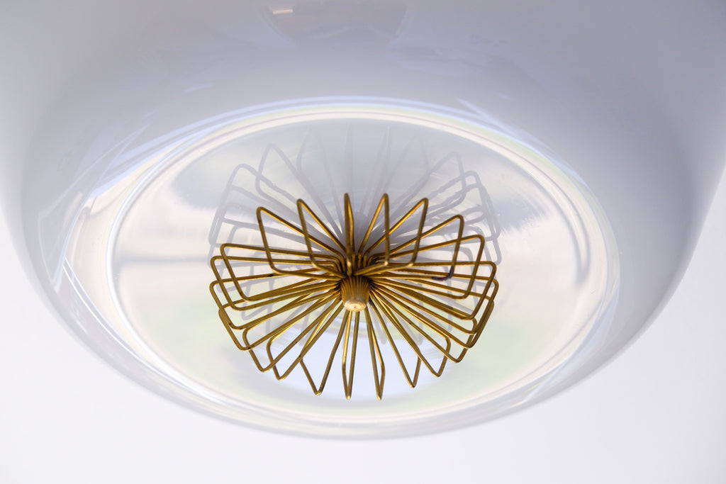 Paavo Tynell ceiling lamp, Opal and Glass for TAITO.