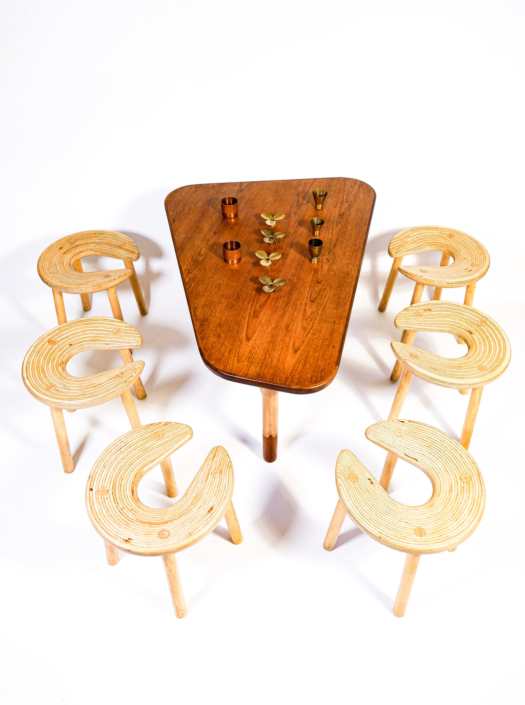 Antti Nurmesniemi, set of Six Sauna dtools, designed for the Palace Hotel, 1970.