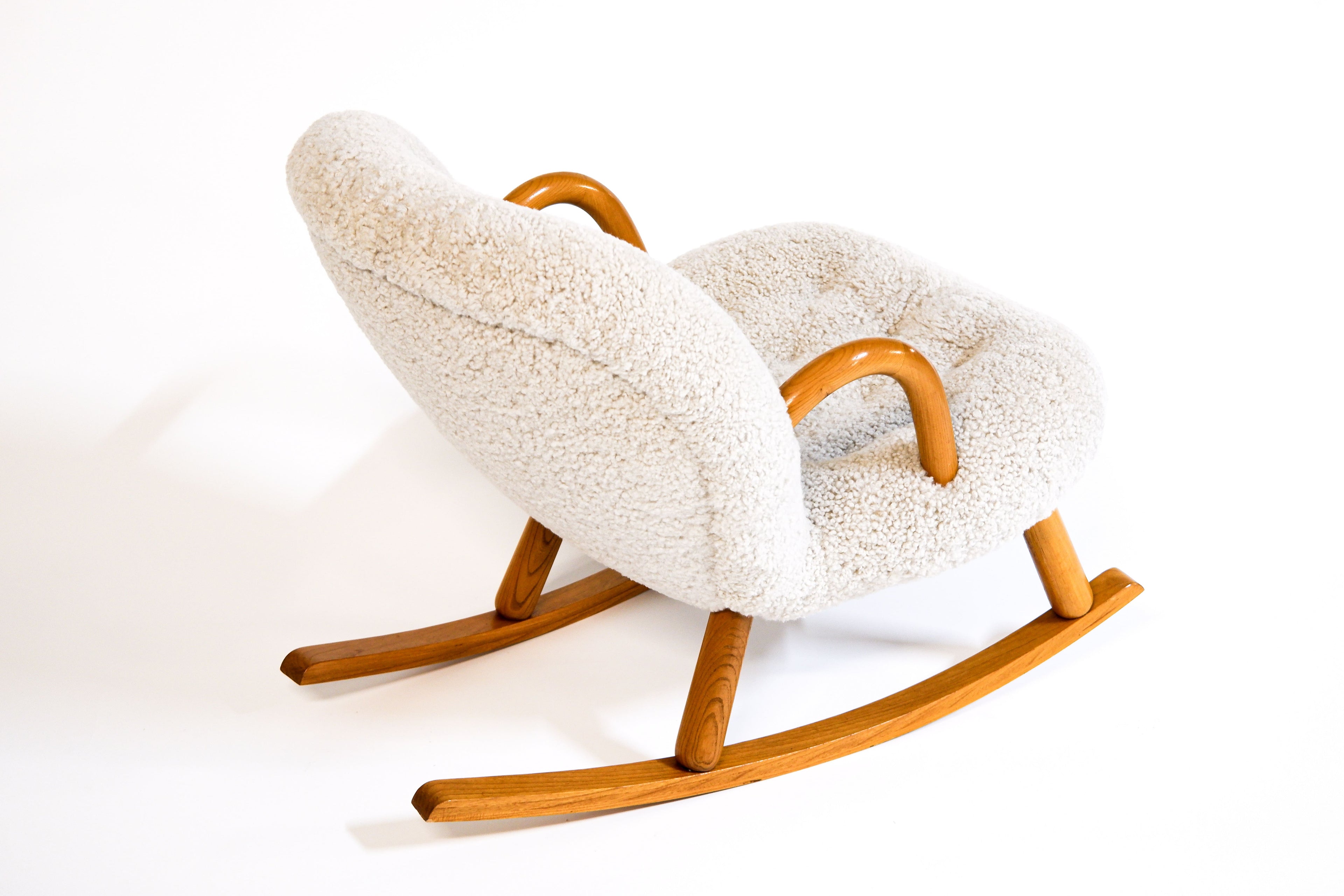 Vintage "Clam” rocking chair attributed to Arnold Madsen for Madsen & Schubell, Denmark 1944