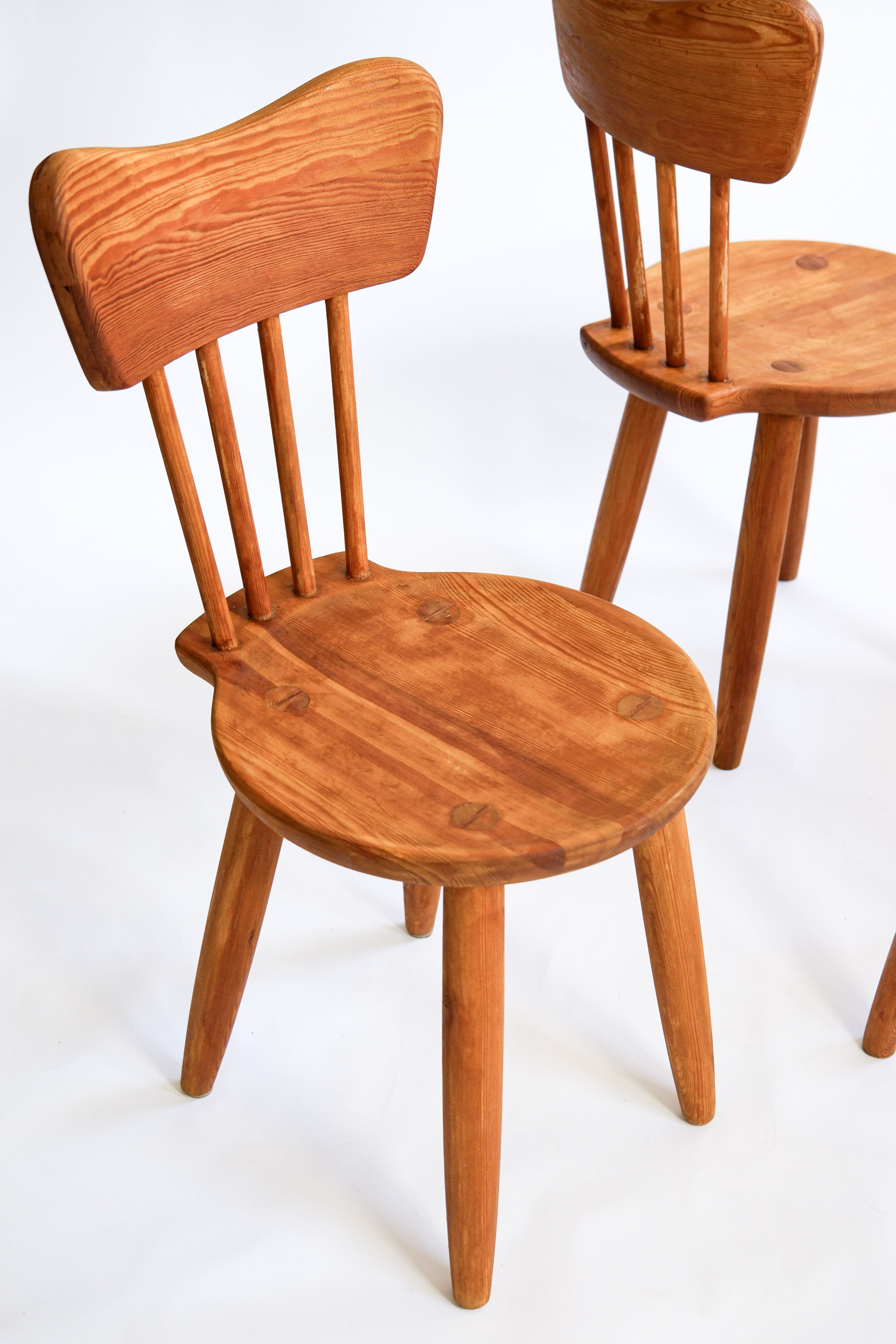 Torsten Claesson set of 4 chairs, Steneby Hemslöjd.