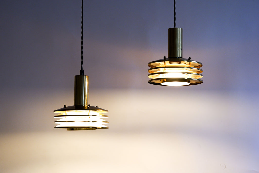 Kai Ruokonen attrib. pair of ceiling lamp finland circa 1970.