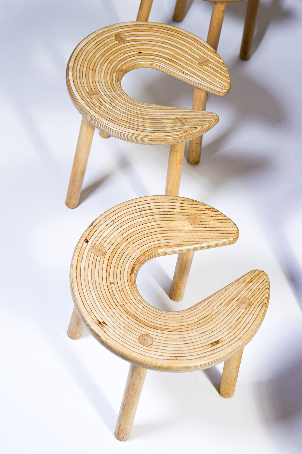 Antti Nurmesniemi, set of Six Sauna dtools, designed for the Palace Hotel, 1970.