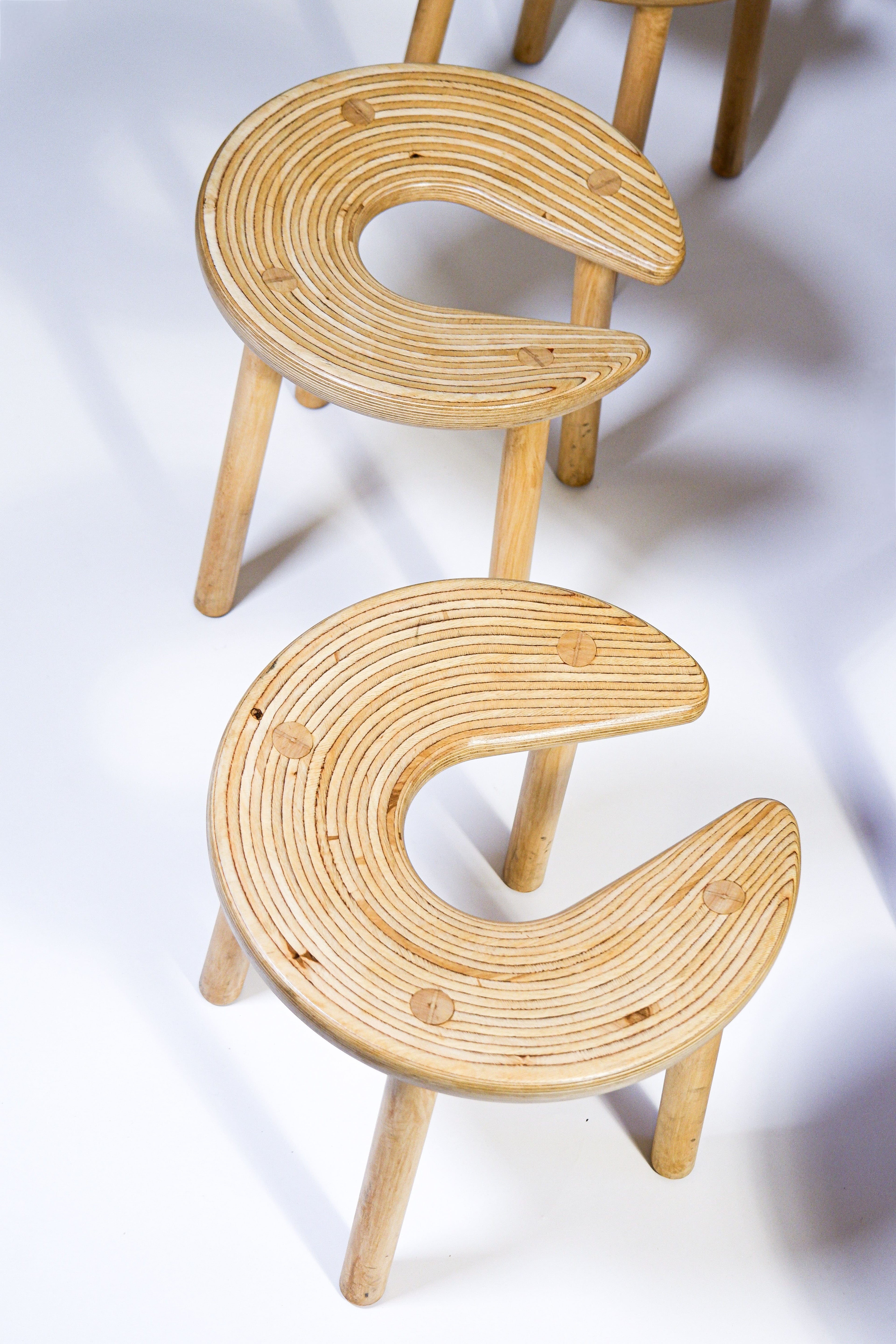 Antti Nurmesniemi, set of Six Sauna dtools, designed for the Palace Hotel, 1970.