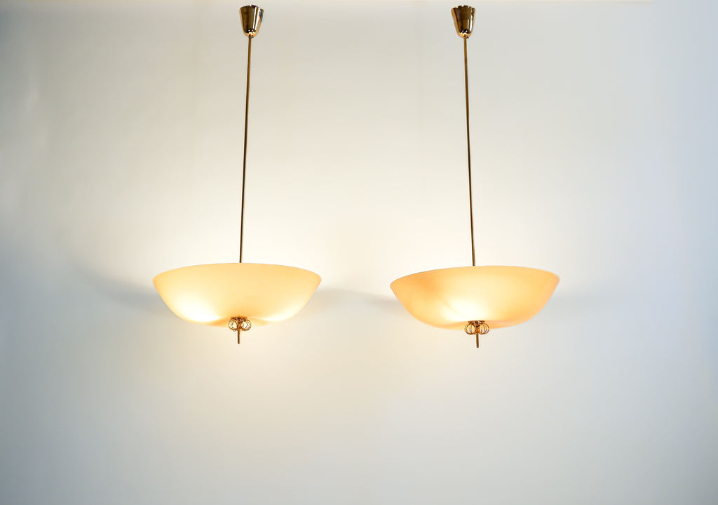 Paavo Tynell pair of pendant model 1088 for Idman circa 1950