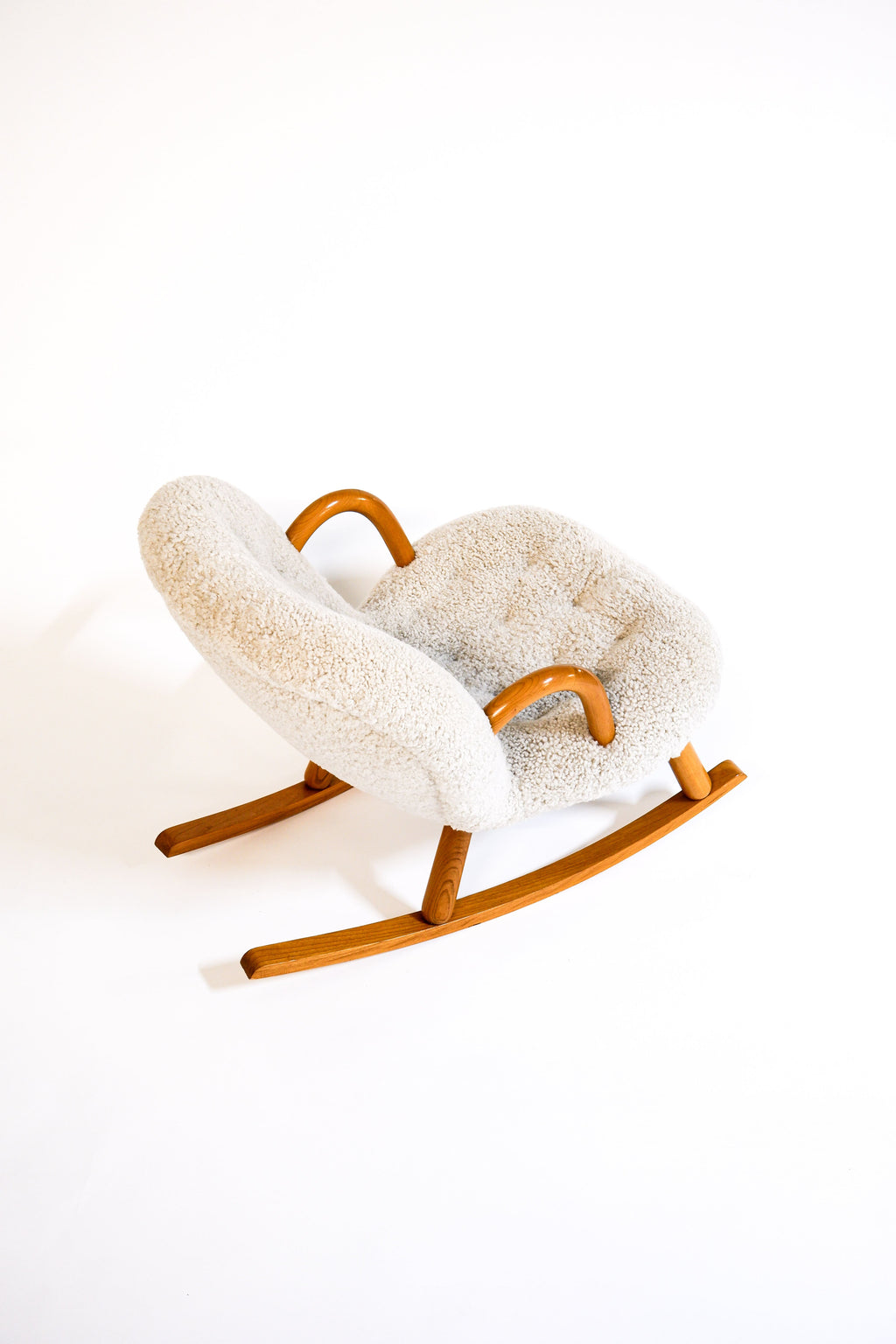 Vintage "Clam” rocking chair attributed to Arnold Madsen for Madsen & Schubell, Denmark 1944