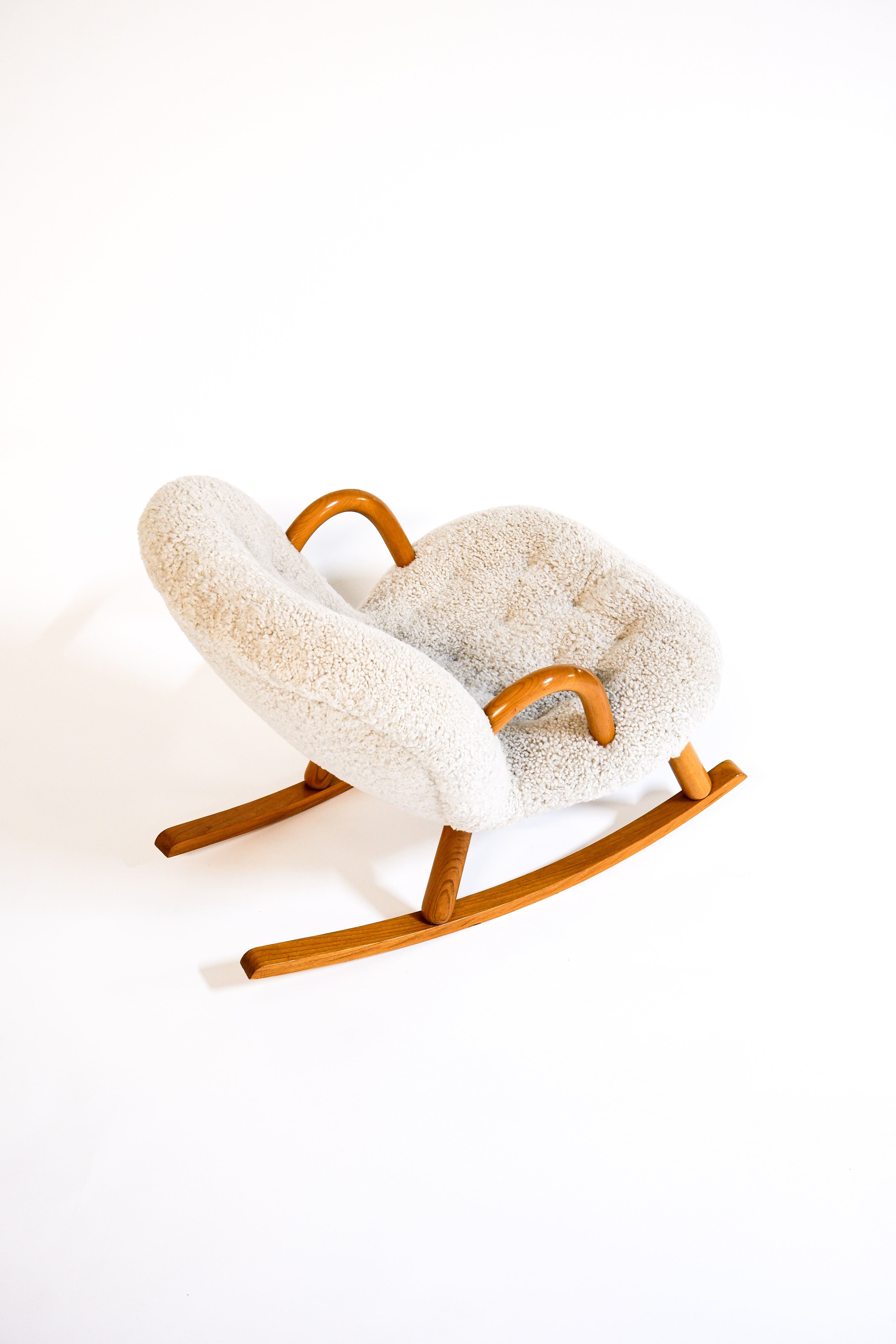 Vintage "Clam” rocking chair attributed to Arnold Madsen for Madsen & Schubell, Denmark 1944