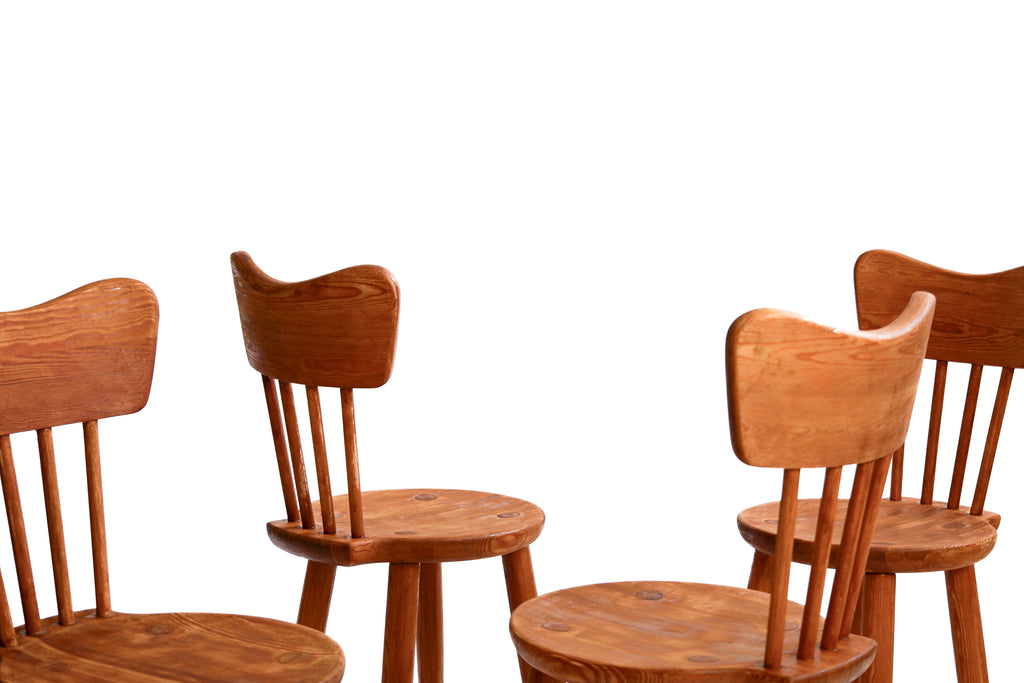 Torsten Claesson set of 4 chairs, Steneby Hemslöjd.