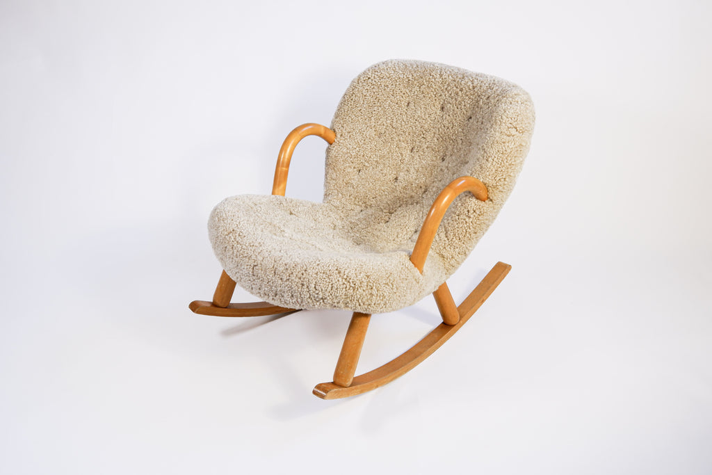 Clam chair, attributed to Arnold Madsen, circa 1940, Danemark.