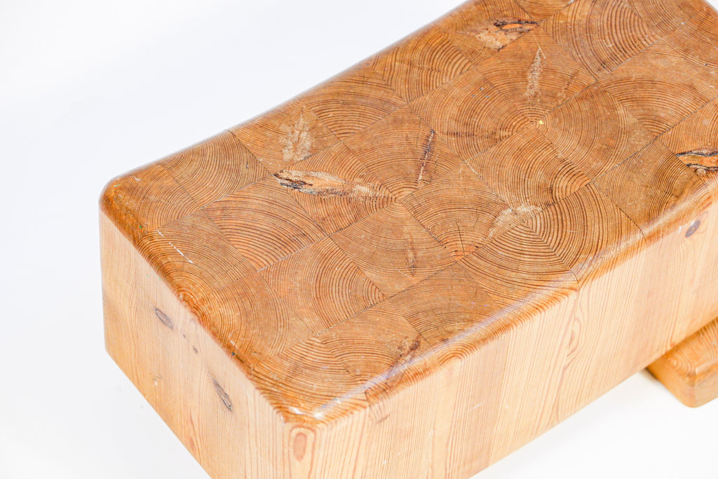 Swedish modern stool in solide pin, circa 1950.