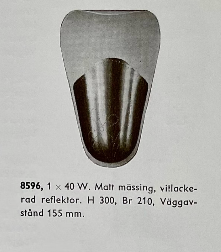 Harald Notini, pair of wall lamps model "8596" for Arvid Böhlmarks Lampfabrik, circa 1950.